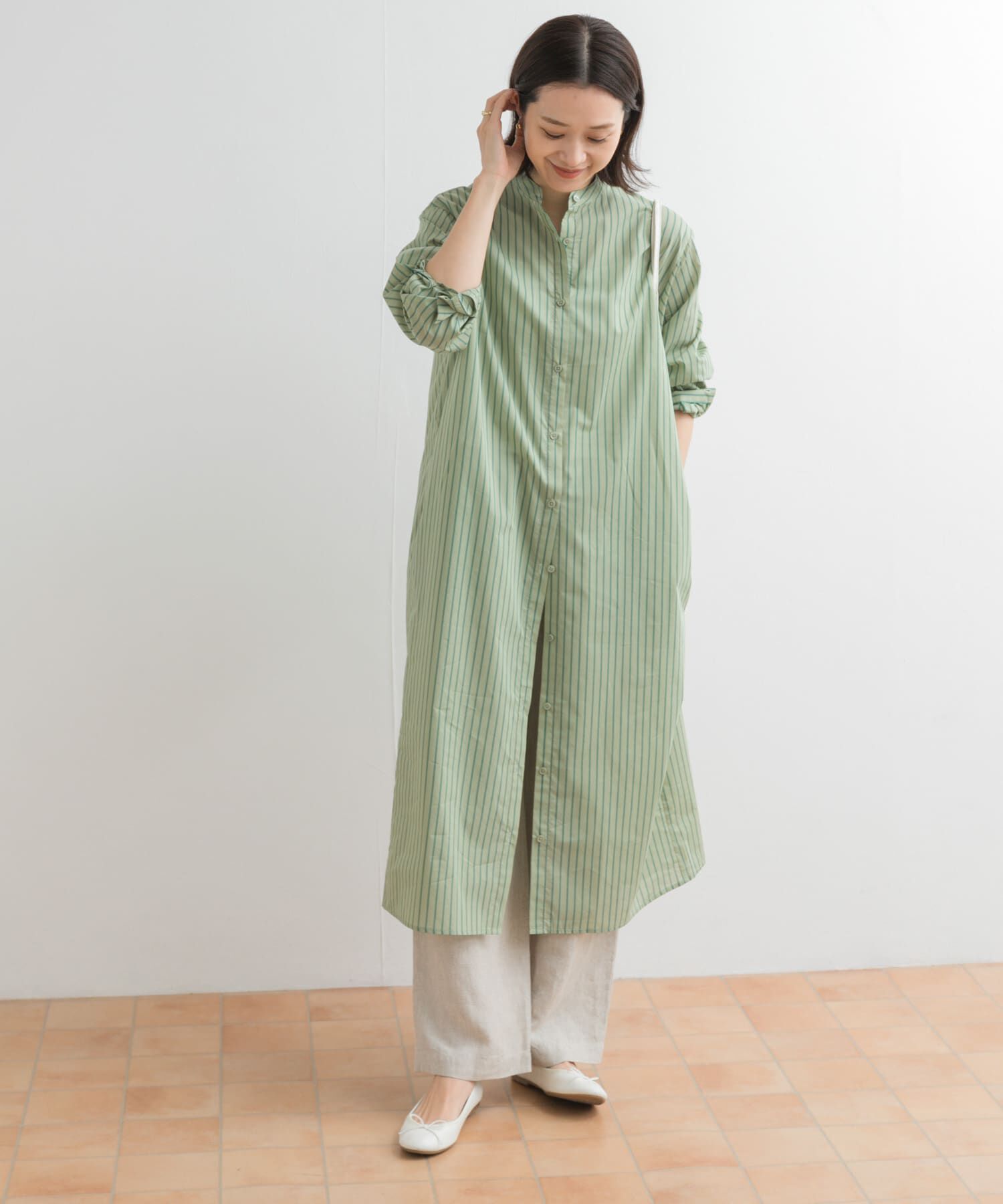 URBAN RESEARCH DOORS「カラーストライプシャツワンピース」|ワンピース|