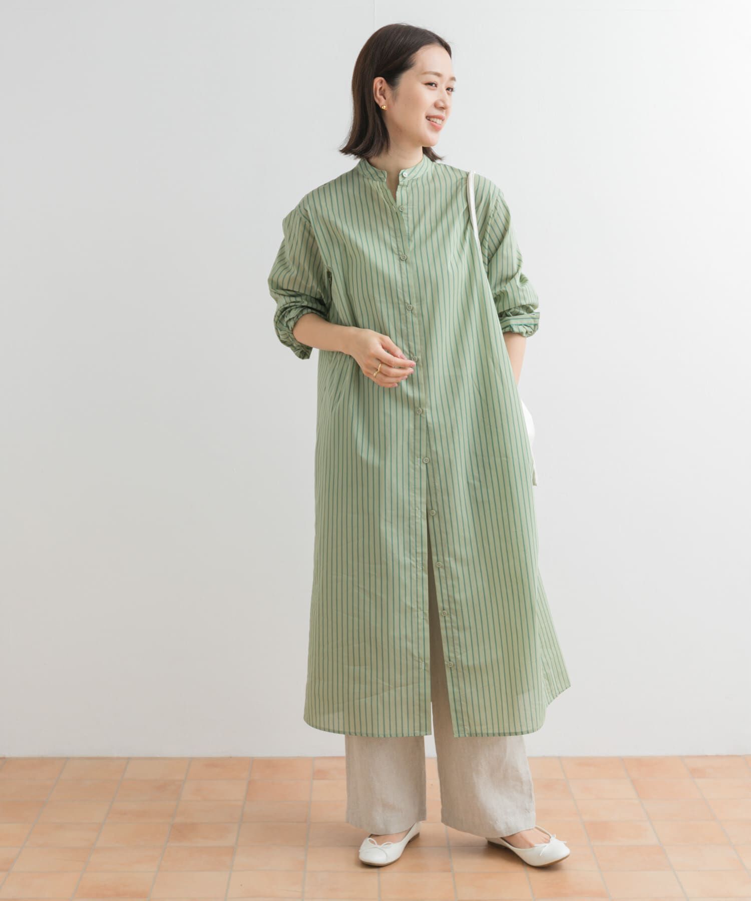 URBAN RESEARCH DOORS「カラーストライプシャツワンピース」|ワンピース|