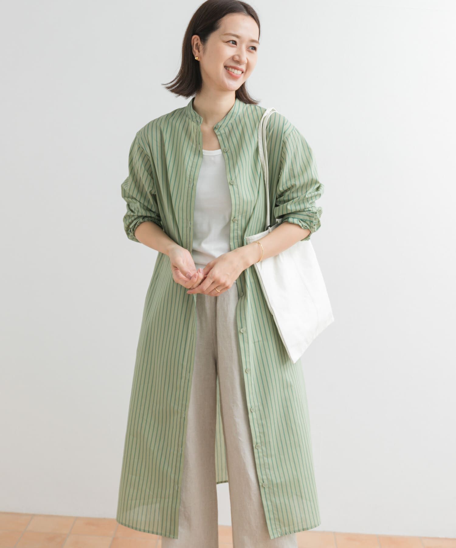 URBAN RESEARCH DOORS「カラーストライプシャツワンピース」|ワンピース|