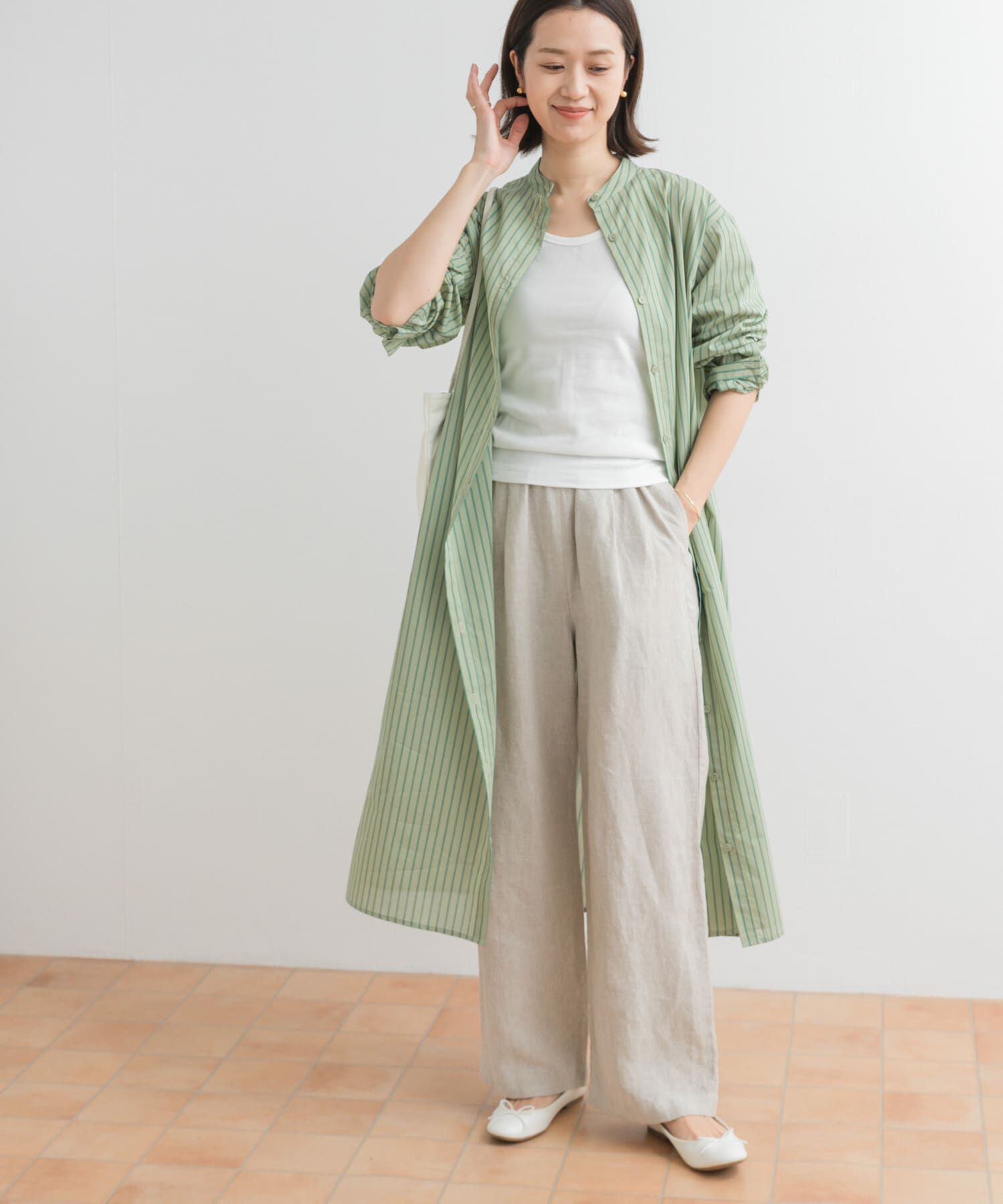 URBAN RESEARCH DOORS「カラーストライプシャツワンピース」|ワンピース|