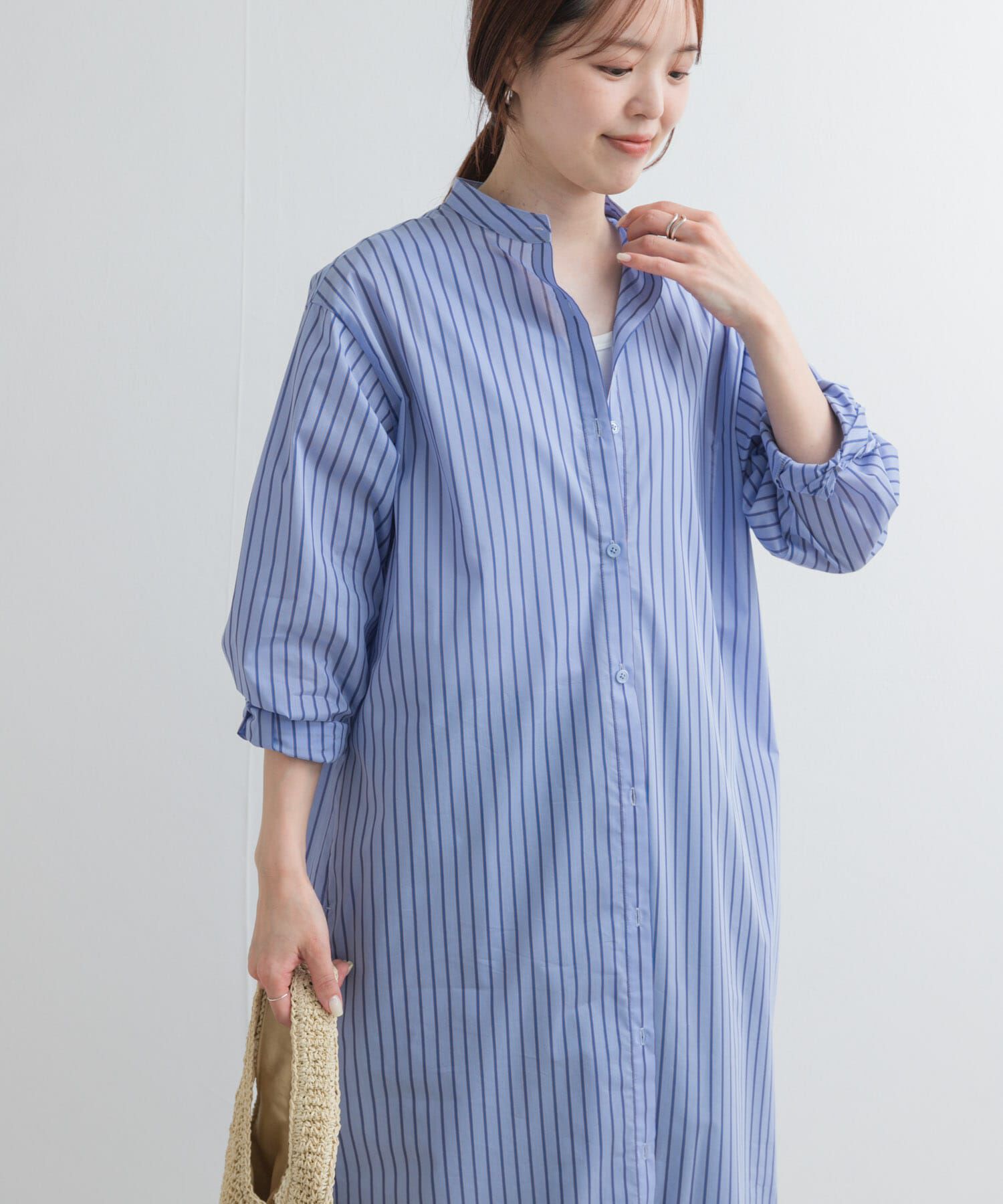 URBAN RESEARCH DOORS「カラーストライプシャツワンピース」|ワンピース|