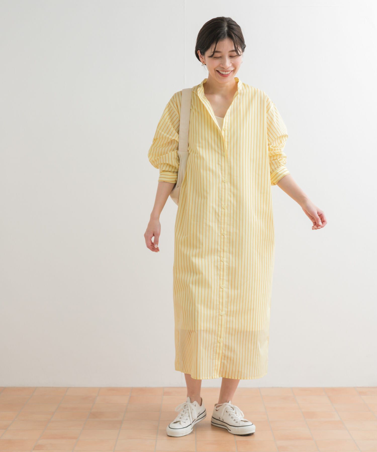 URBAN RESEARCH DOORS「カラーストライプシャツワンピース」|ワンピース|