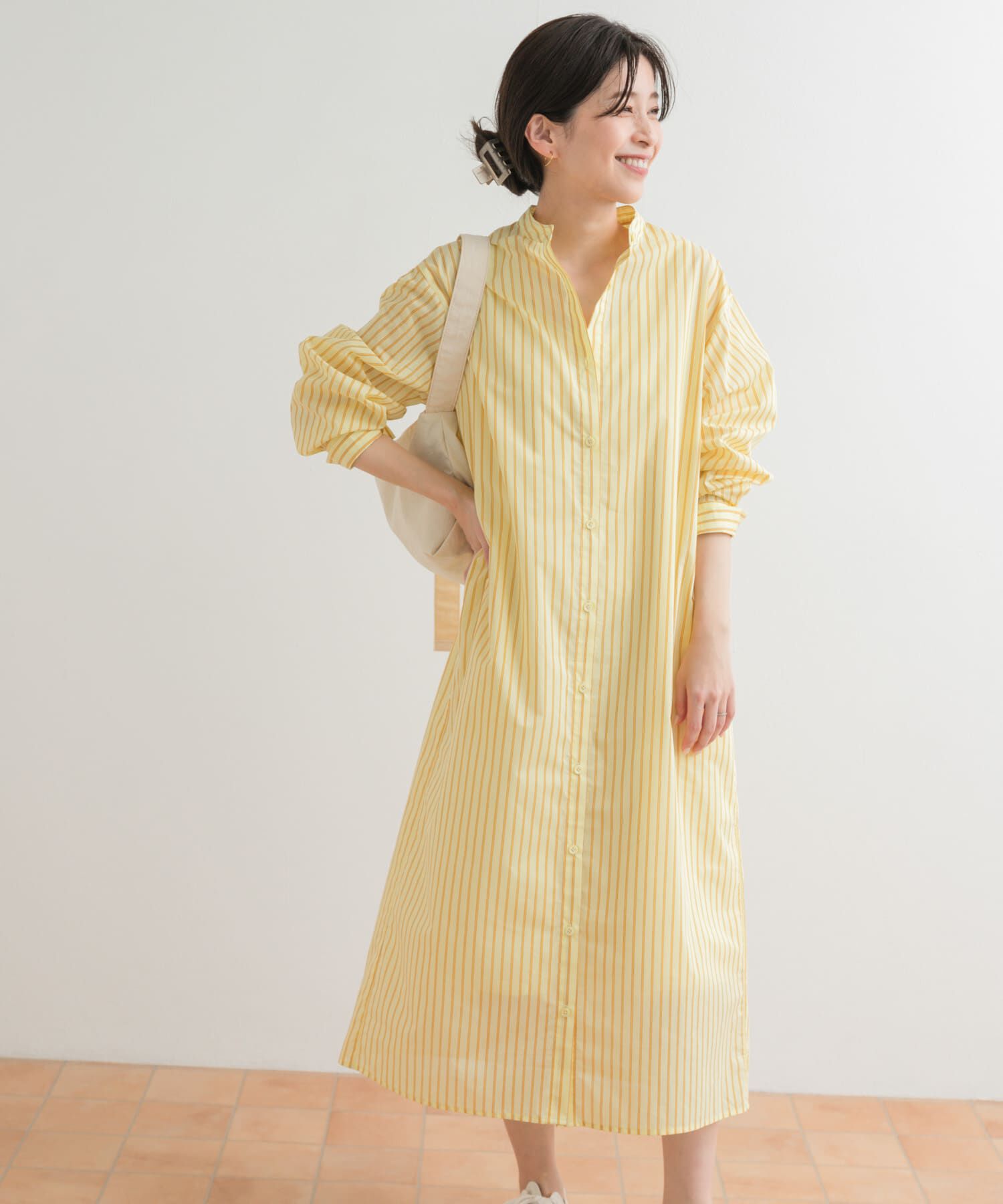URBAN RESEARCH DOORS「カラーストライプシャツワンピース」|ワンピース|