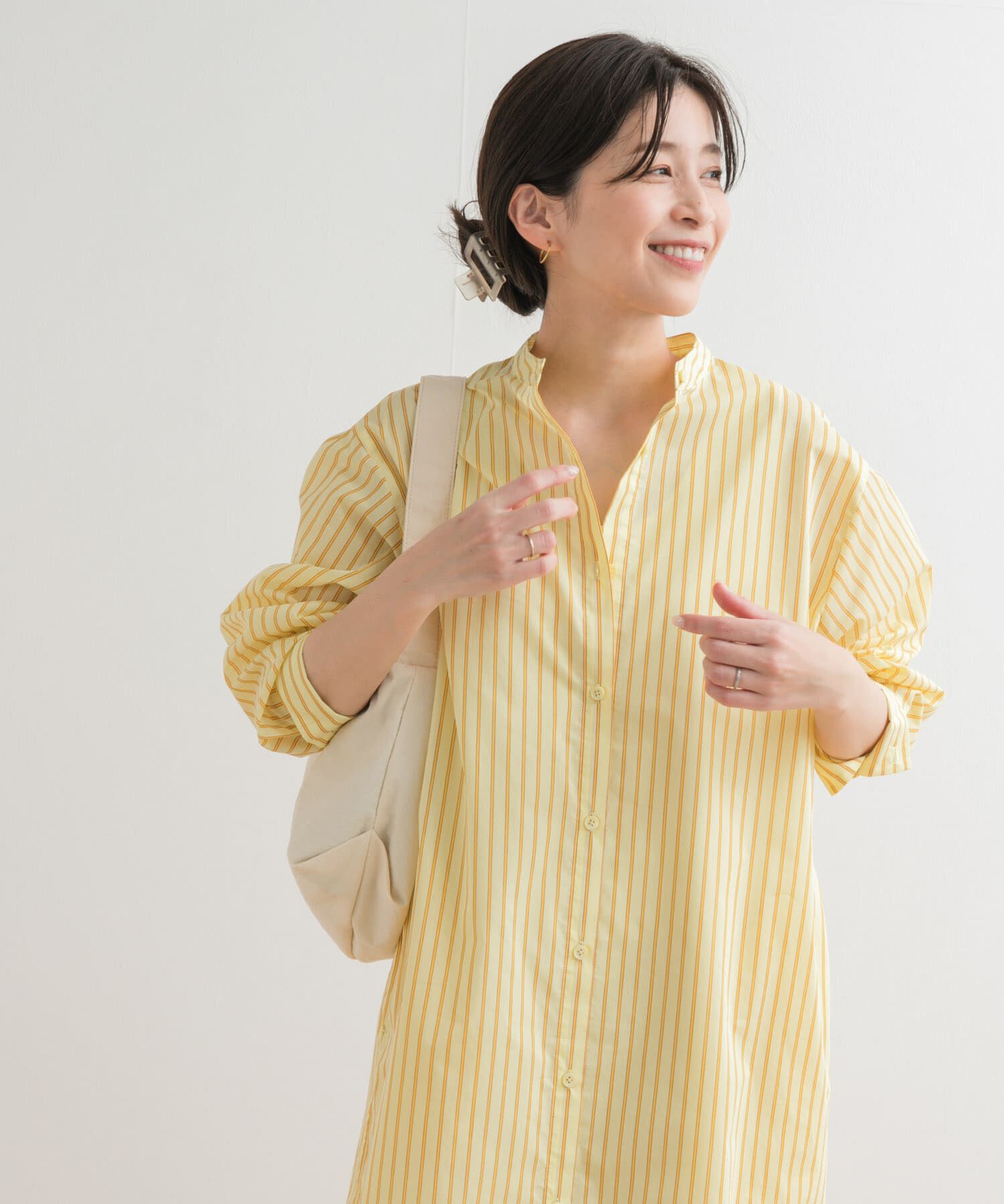 URBAN RESEARCH DOORS「カラーストライプシャツワンピース」|ワンピース|