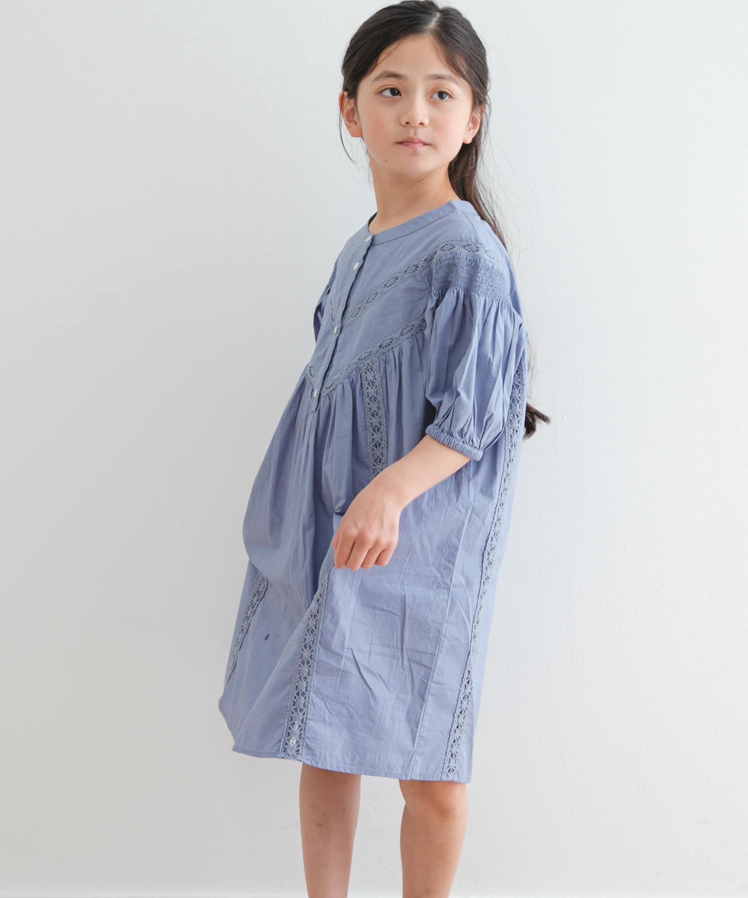 URBAN RESEARCH DOORS「ハシゴレースワンピース(KIDS)」|ワンピース|ブルー