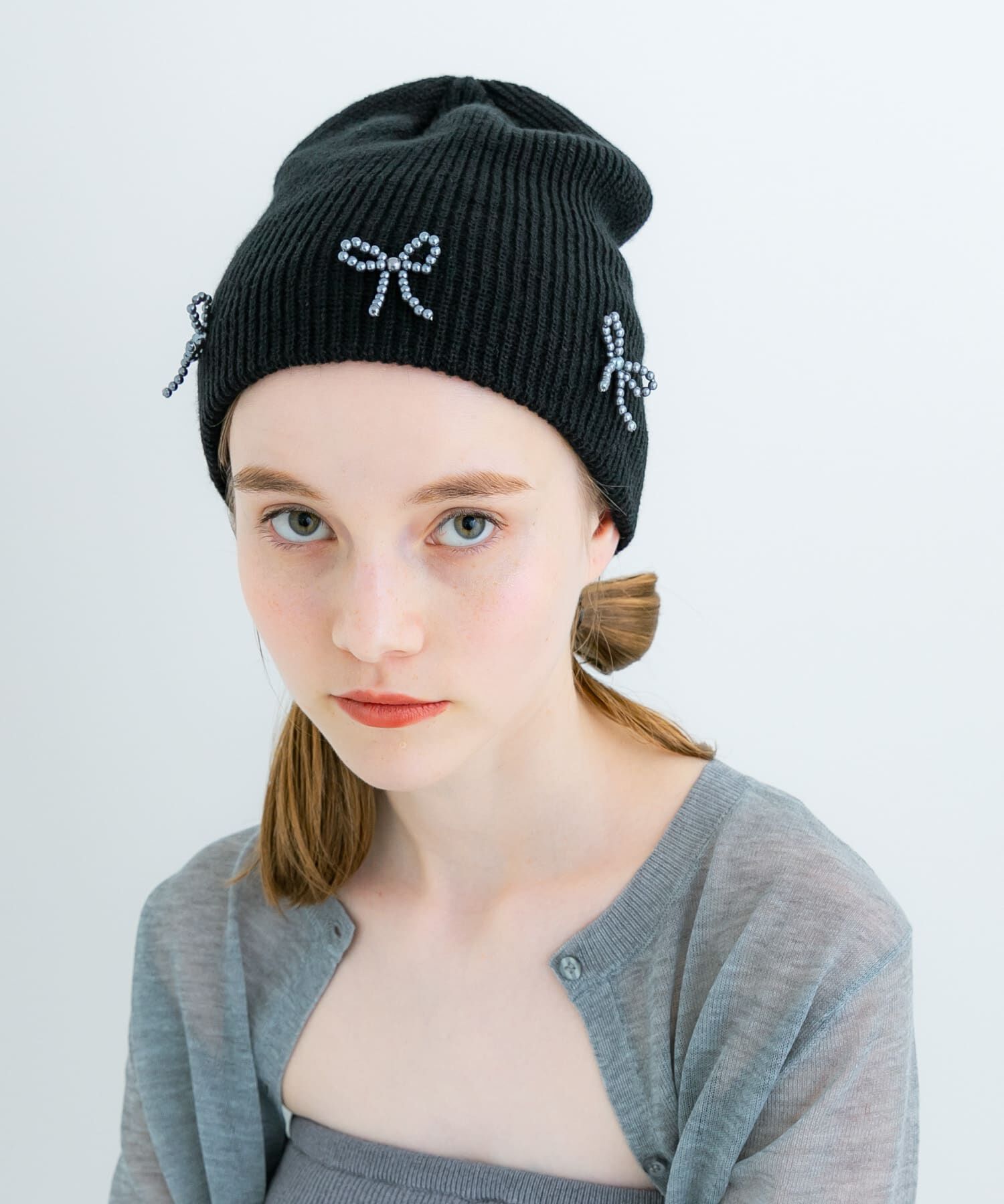 SMELLY「リボンニットワッチ」|ニット帽|