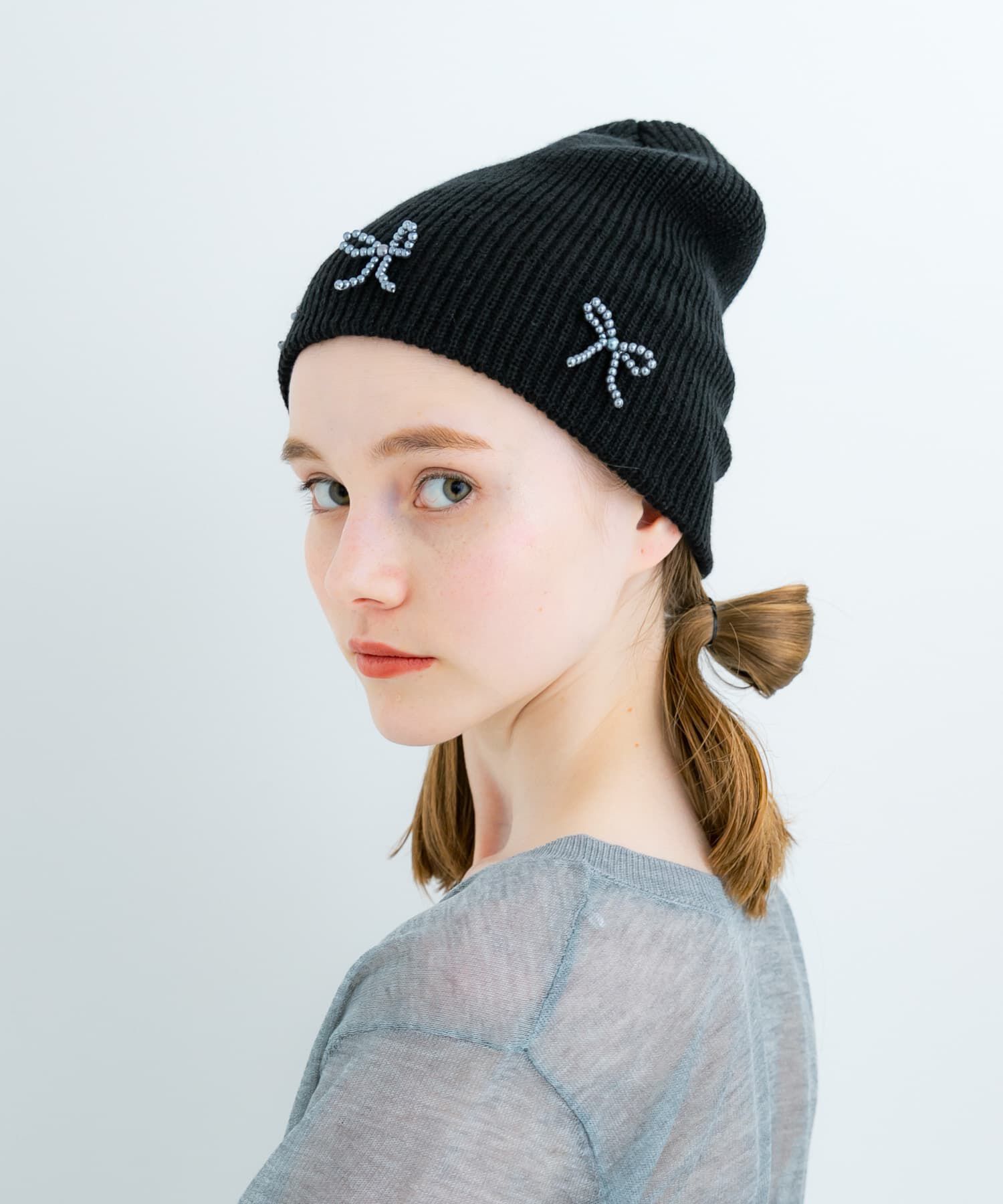 SMELLY「リボンニットワッチ」|ニット帽|