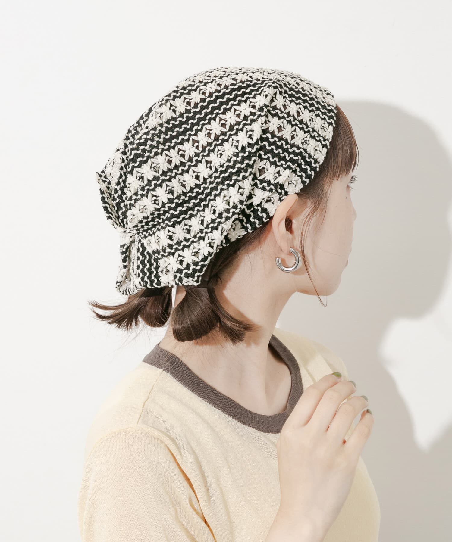 SMELLY「クロシェレースビーニー」|ニット帽|