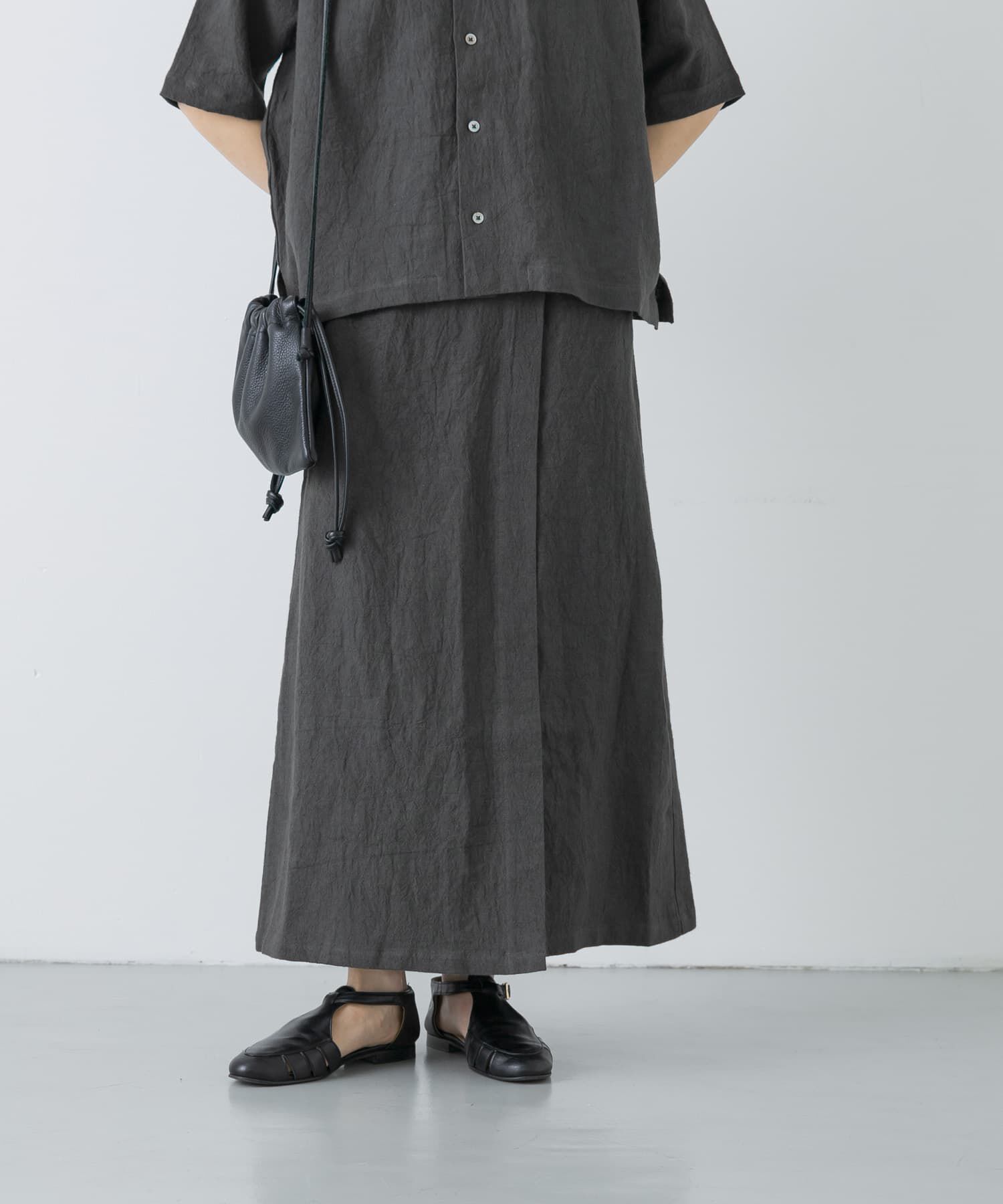 かぐれ「リネンラミーラップスカート」|スカート|