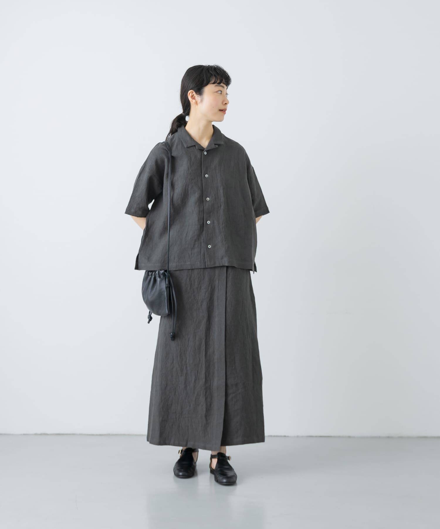 かぐれ「リネンラミーラップスカート」|スカート|