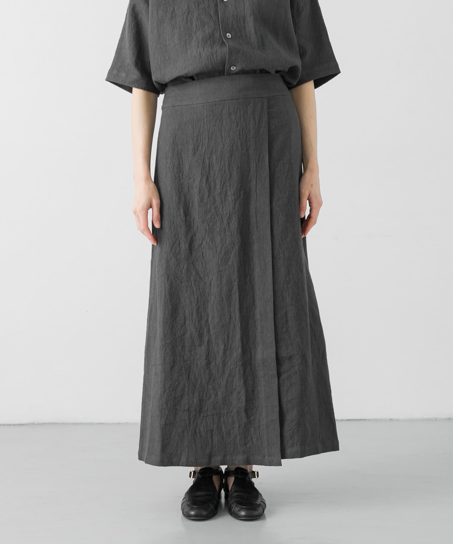 かぐれ「リネンラミーラップスカート」|スカート|