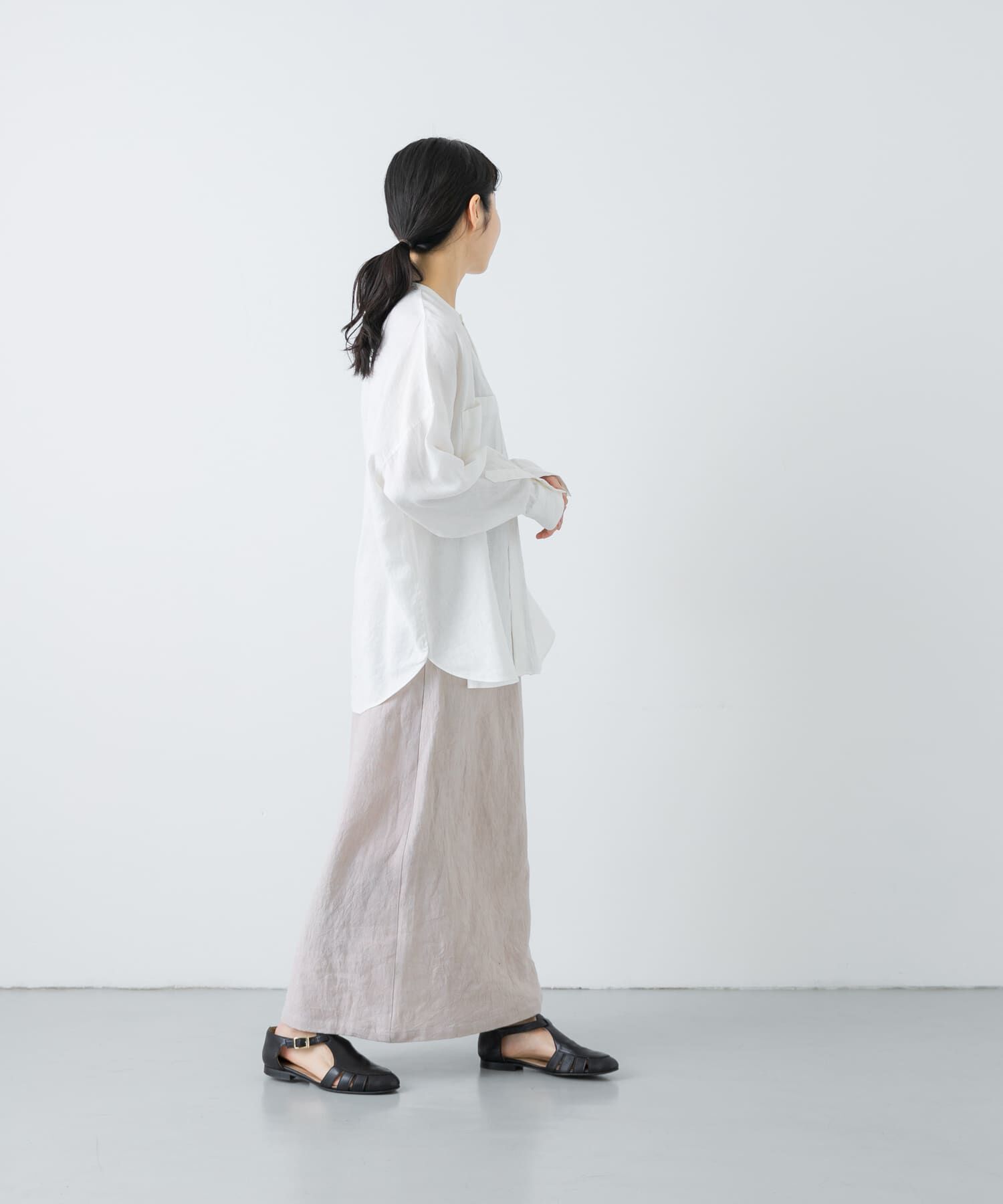 かぐれ「リネンラミーラップスカート」|スカート|