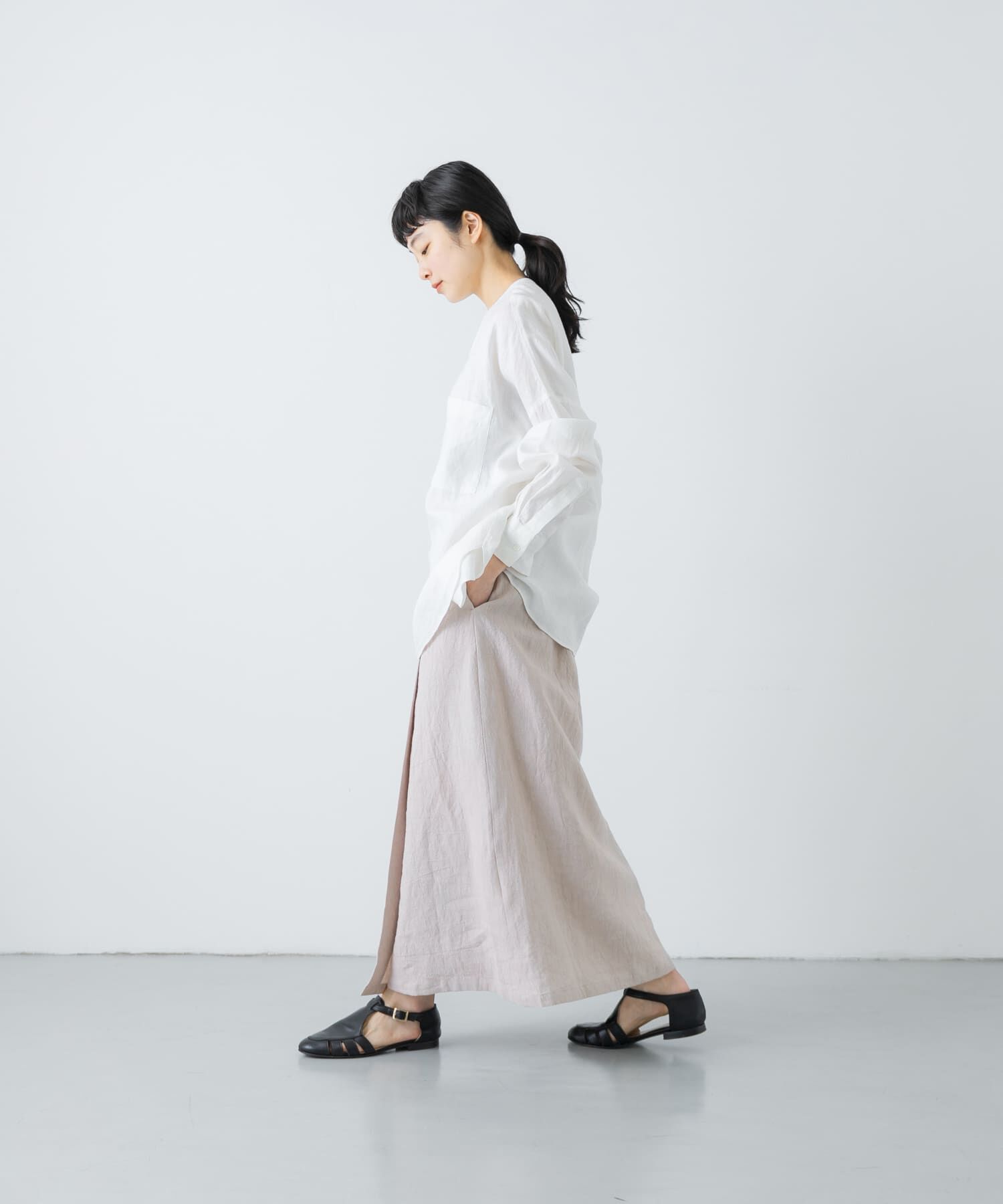 かぐれ「リネンラミーラップスカート」|スカート|