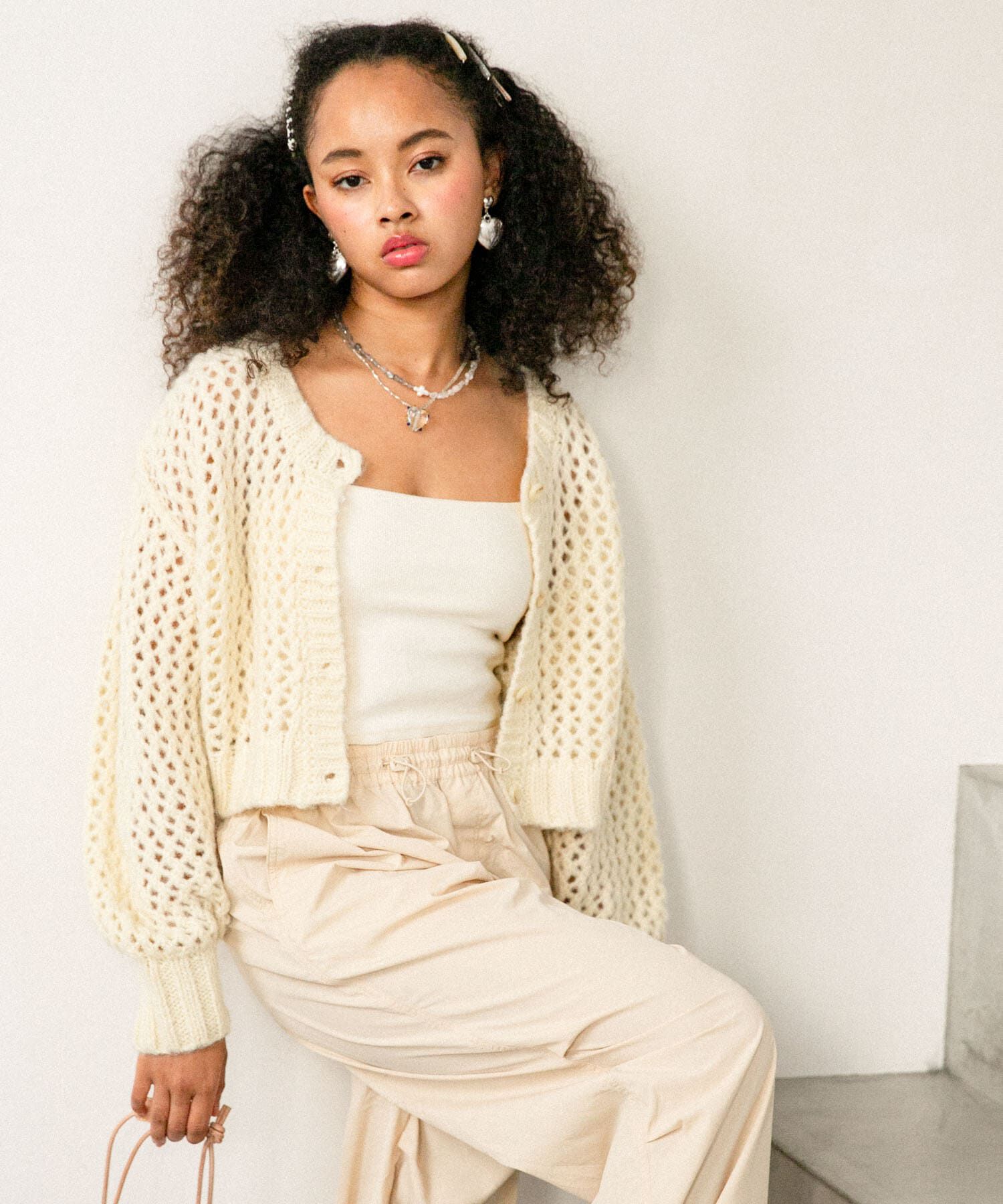 Sonny Label 「AyaKawasaki　メッシュショートカーディガン」|カーディガン|