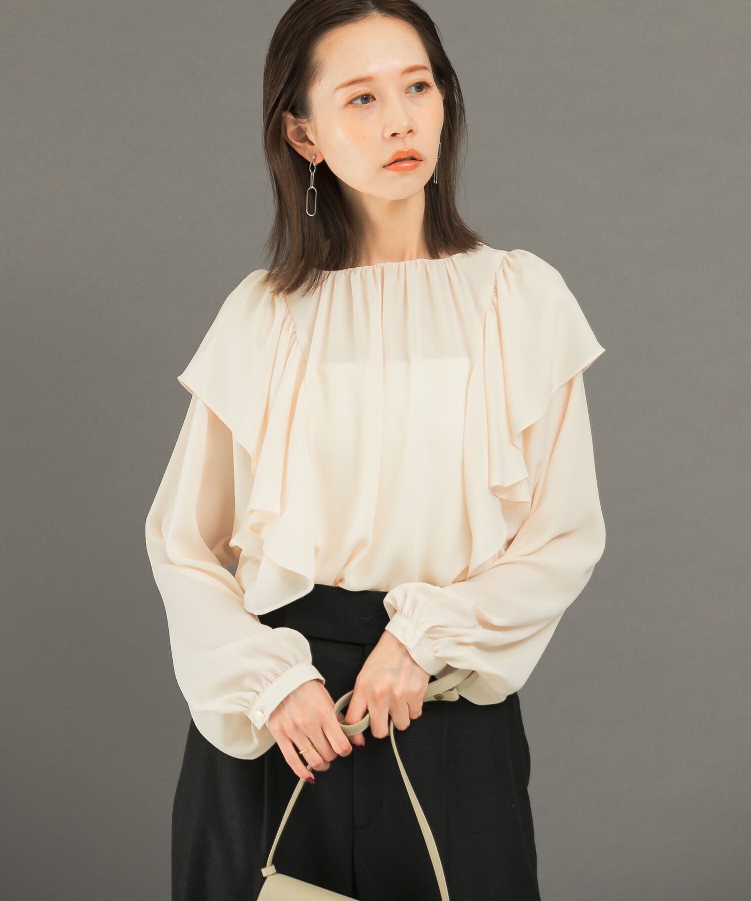 URBAN RESEARCH ROSSO「フリルラッフルブラウス」|シャツ・ブラウス|