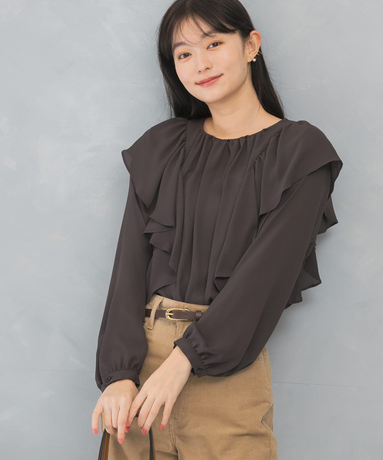 URBAN RESEARCH ROSSO「フリルラッフルブラウス」|シャツ・ブラウス|