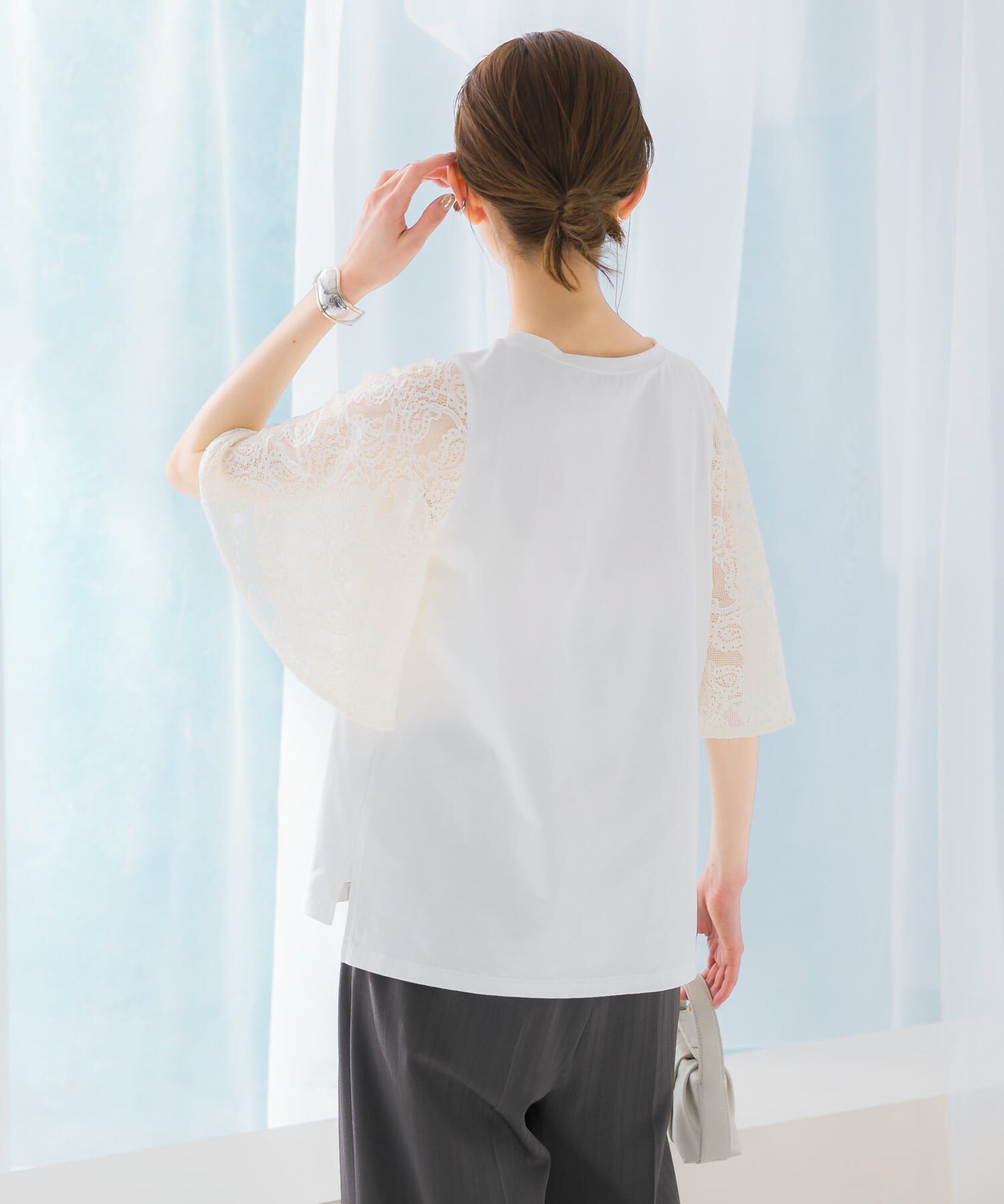 URBAN RESEARCH ROSSO「『WEB限定』ペイズリーレースフレアスリーブプルオーバー」|Tシャツ・カットソー|