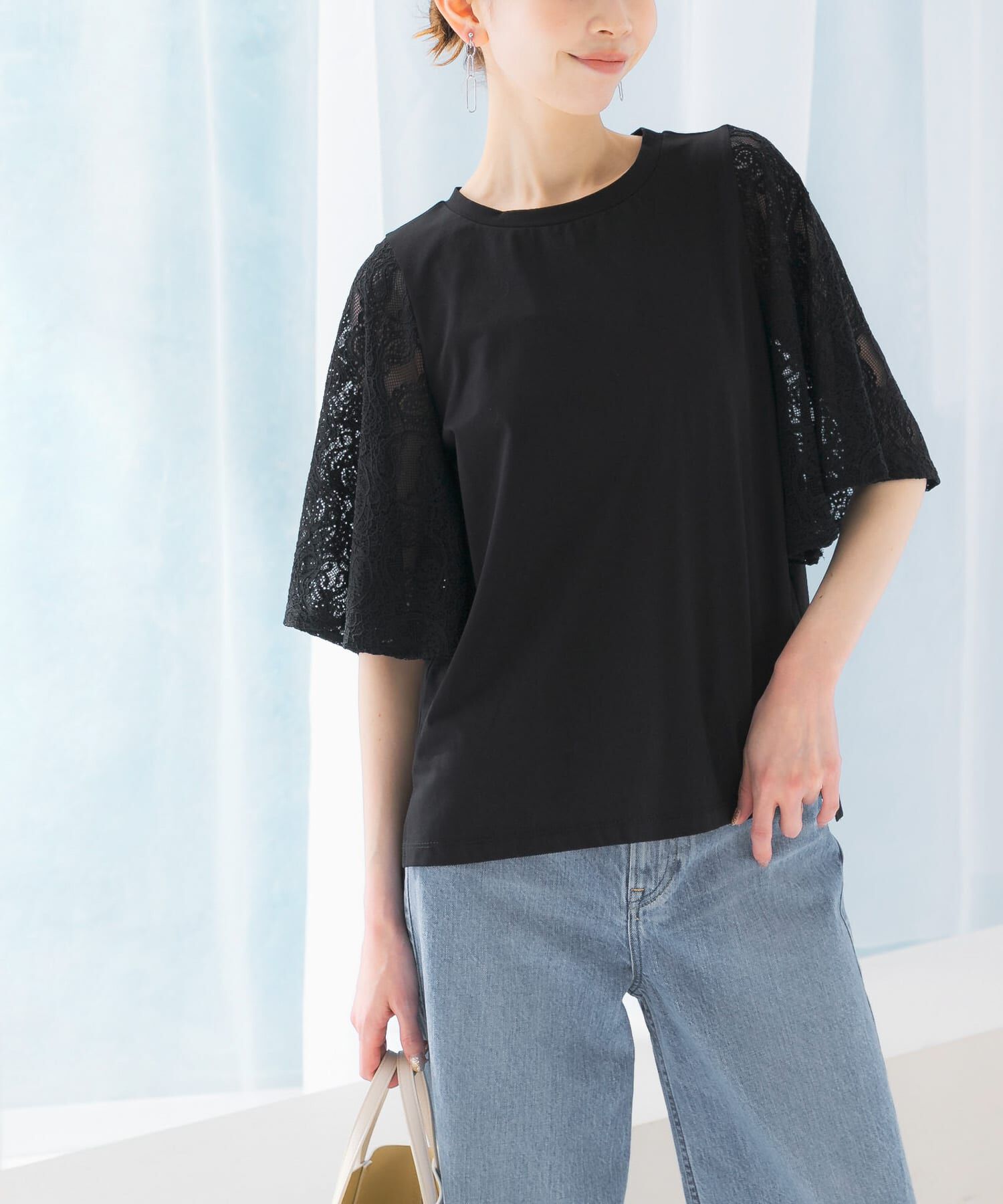 URBAN RESEARCH ROSSO「『WEB限定』ペイズリーレースフレアスリーブプルオーバー」|Tシャツ・カットソー|