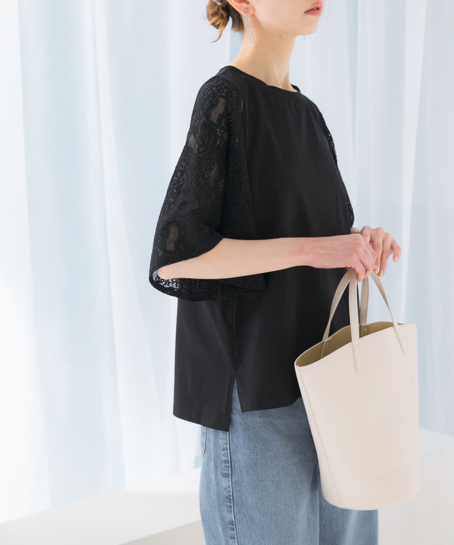 URBAN RESEARCH ROSSO「『WEB限定』ペイズリーレースフレアスリーブプルオーバー」|Tシャツ・カットソー|