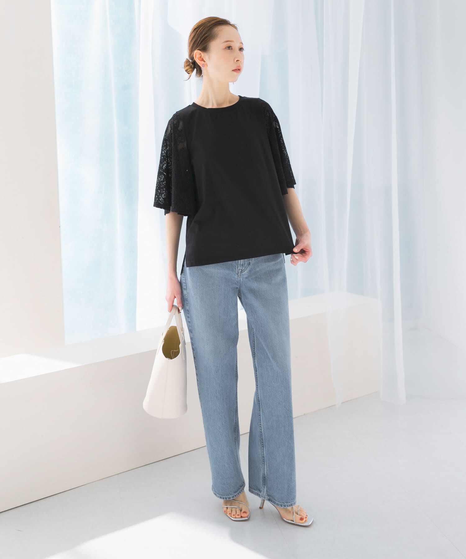 URBAN RESEARCH ROSSO「『WEB限定』ペイズリーレースフレアスリーブプルオーバー」|Tシャツ・カットソー|