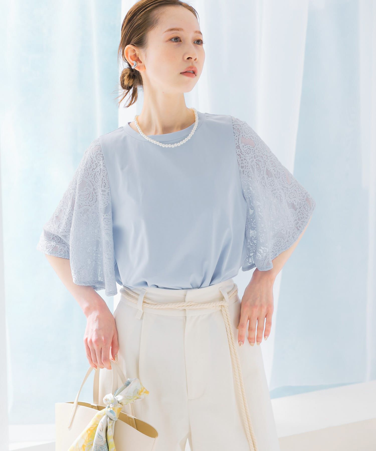 URBAN RESEARCH ROSSO「『WEB限定』ペイズリーレースフレアスリーブプルオーバー」|Tシャツ・カットソー|