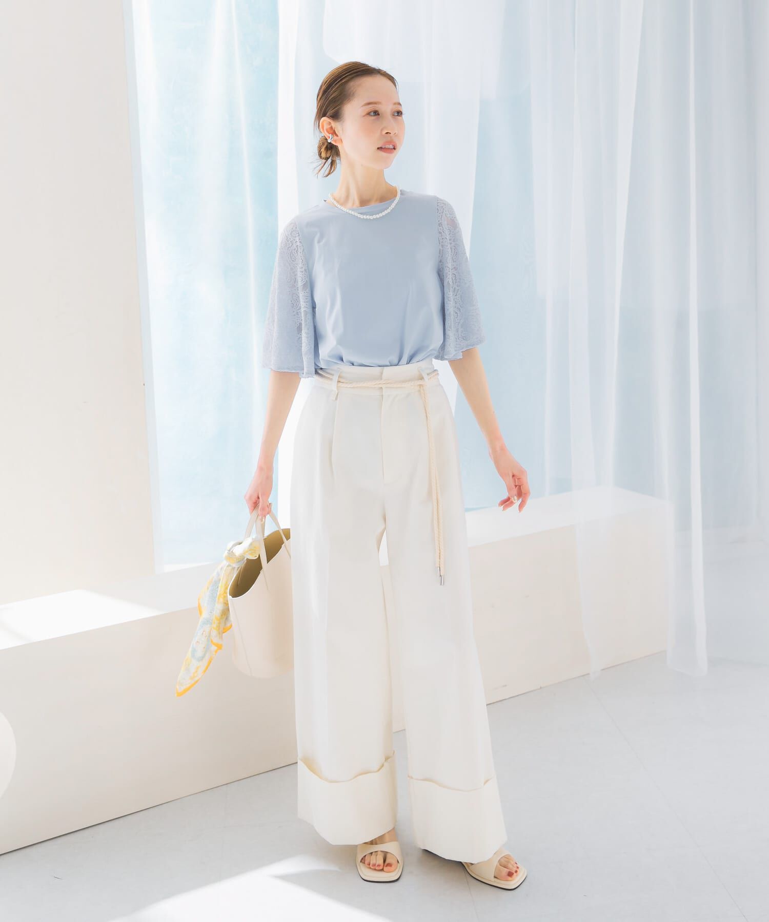 URBAN RESEARCH ROSSO「『WEB限定』ペイズリーレースフレアスリーブプルオーバー」|Tシャツ・カットソー|