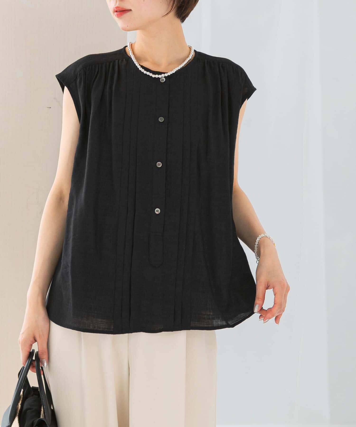 URBAN RESEARCH ROSSO「リネン混プリーツブラウス」|シャツ・ブラウス|