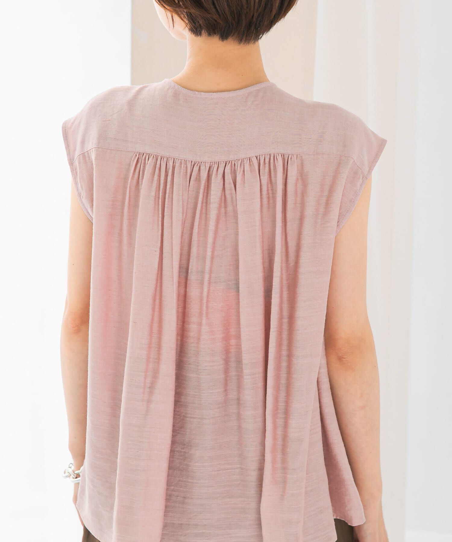 URBAN RESEARCH ROSSO「リネン混プリーツブラウス」|シャツ・ブラウス|