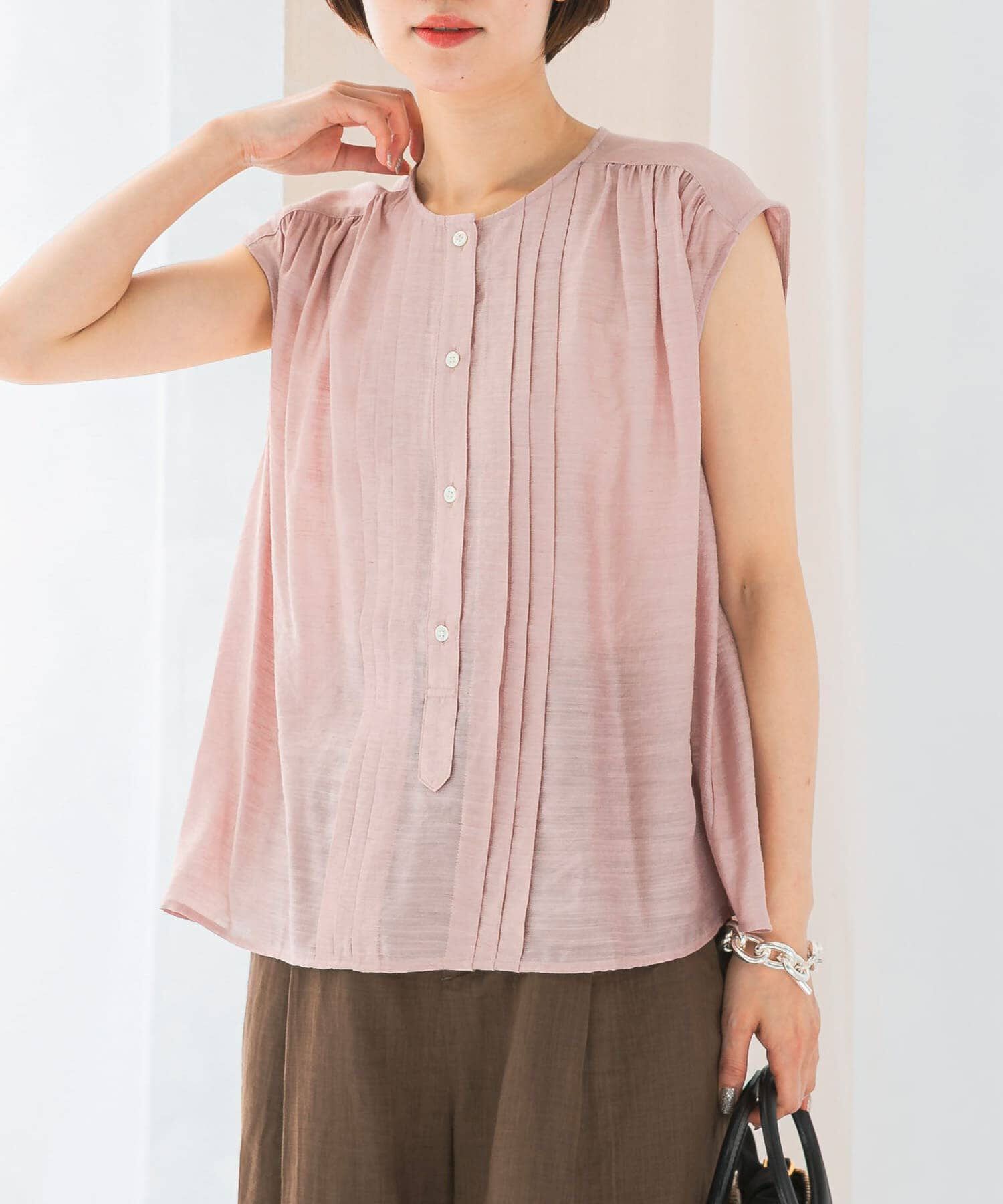 URBAN RESEARCH ROSSO「リネン混プリーツブラウス」|シャツ・ブラウス|
