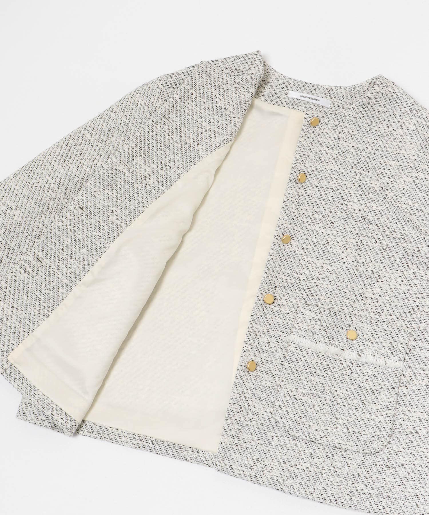 URBAN RESEARCH「ツイードノーカラージャケット」|ノーカラージャケット|