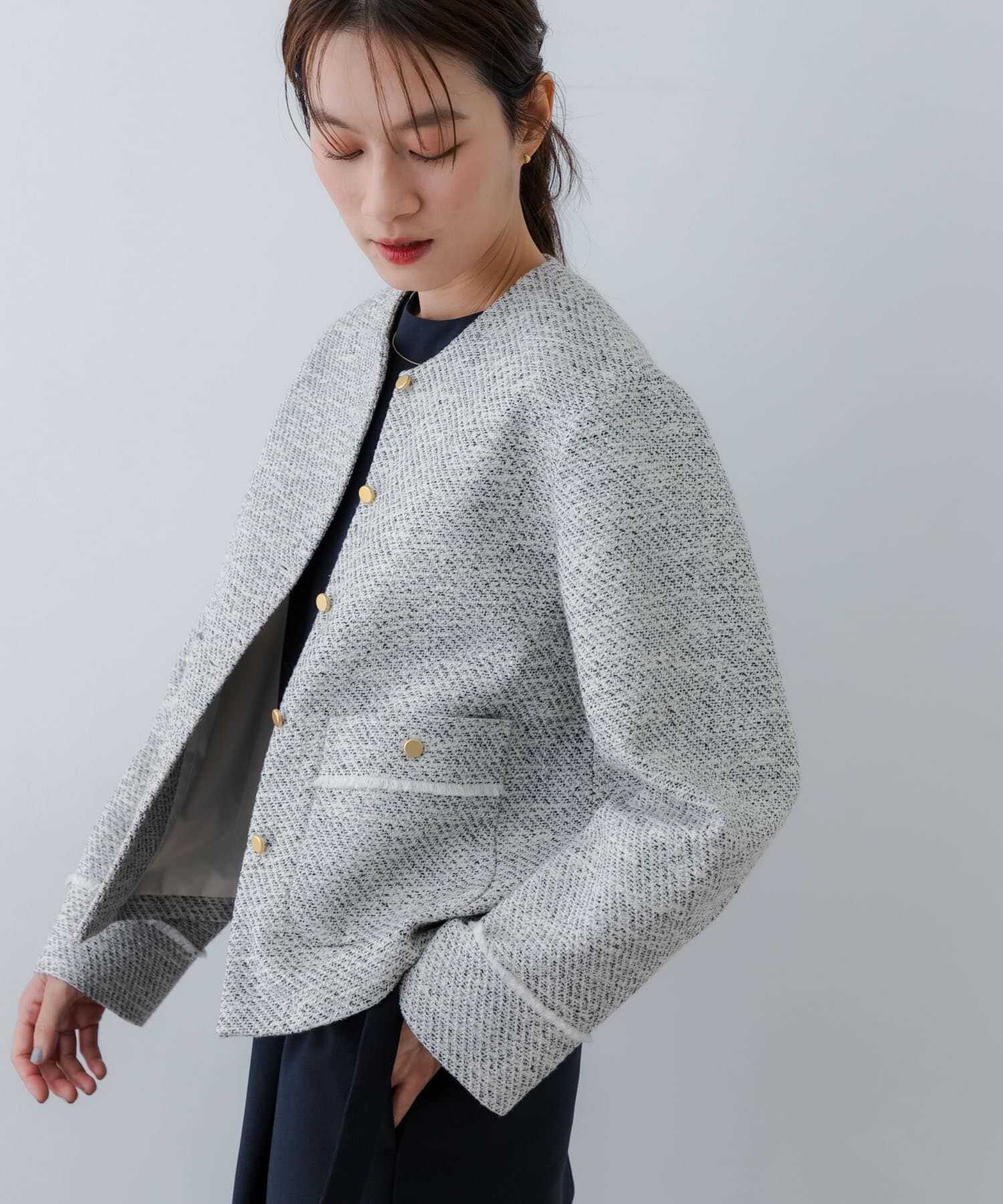 URBAN RESEARCH「ツイードノーカラージャケット」|ノーカラージャケット|