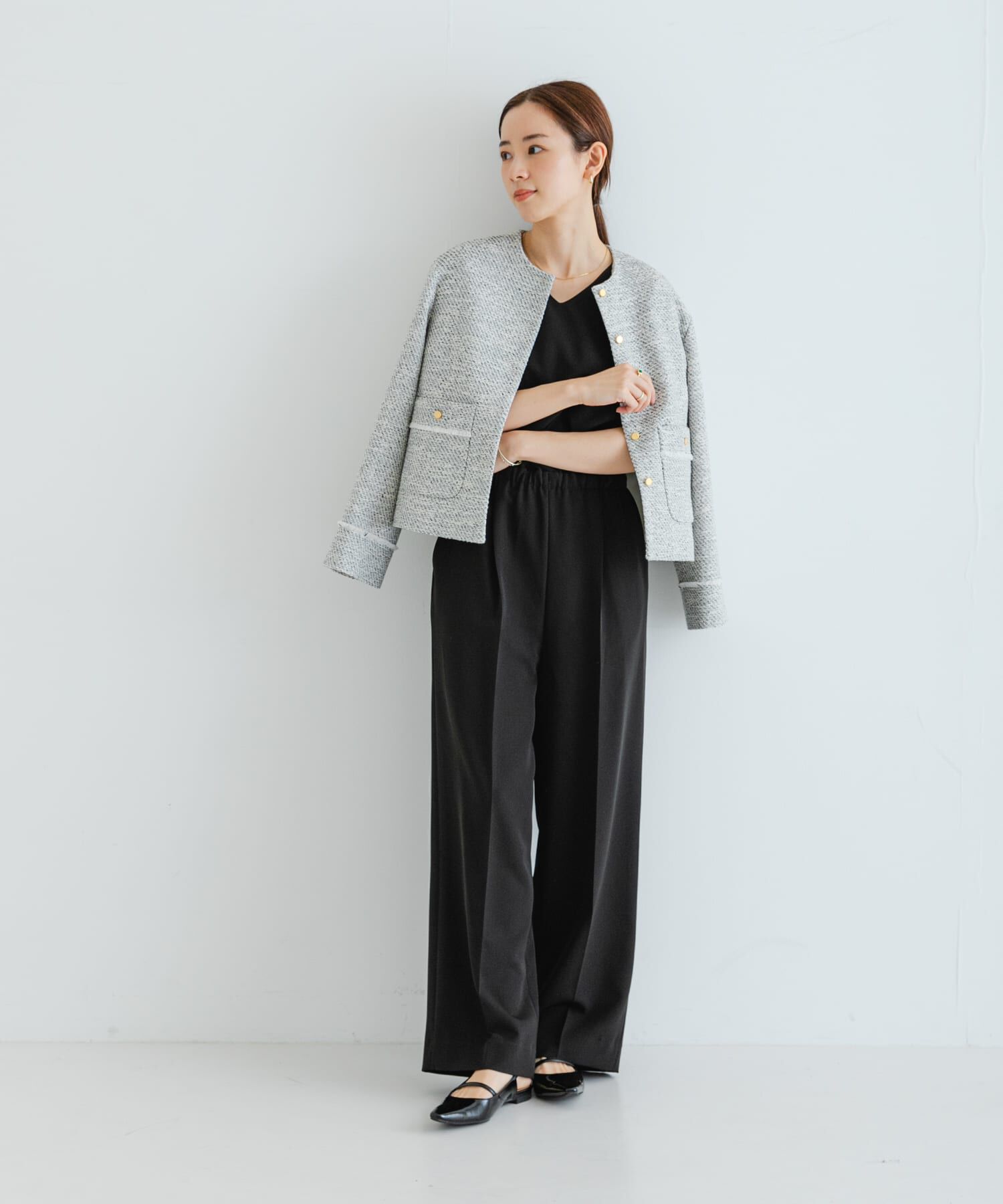 URBAN RESEARCH「ツイードノーカラージャケット」|ノーカラージャケット|