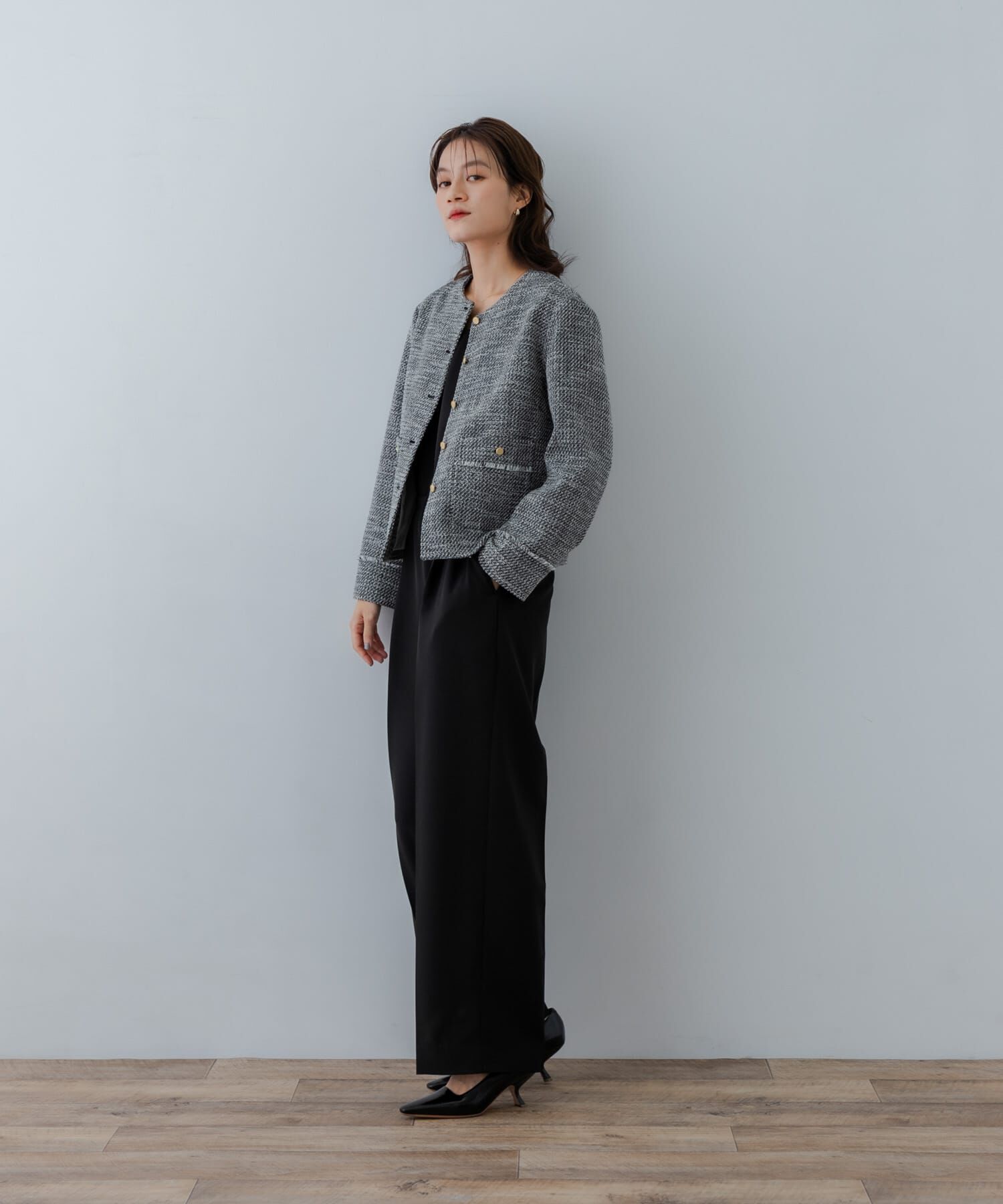 URBAN RESEARCH「ツイードノーカラージャケット」|ノーカラージャケット|