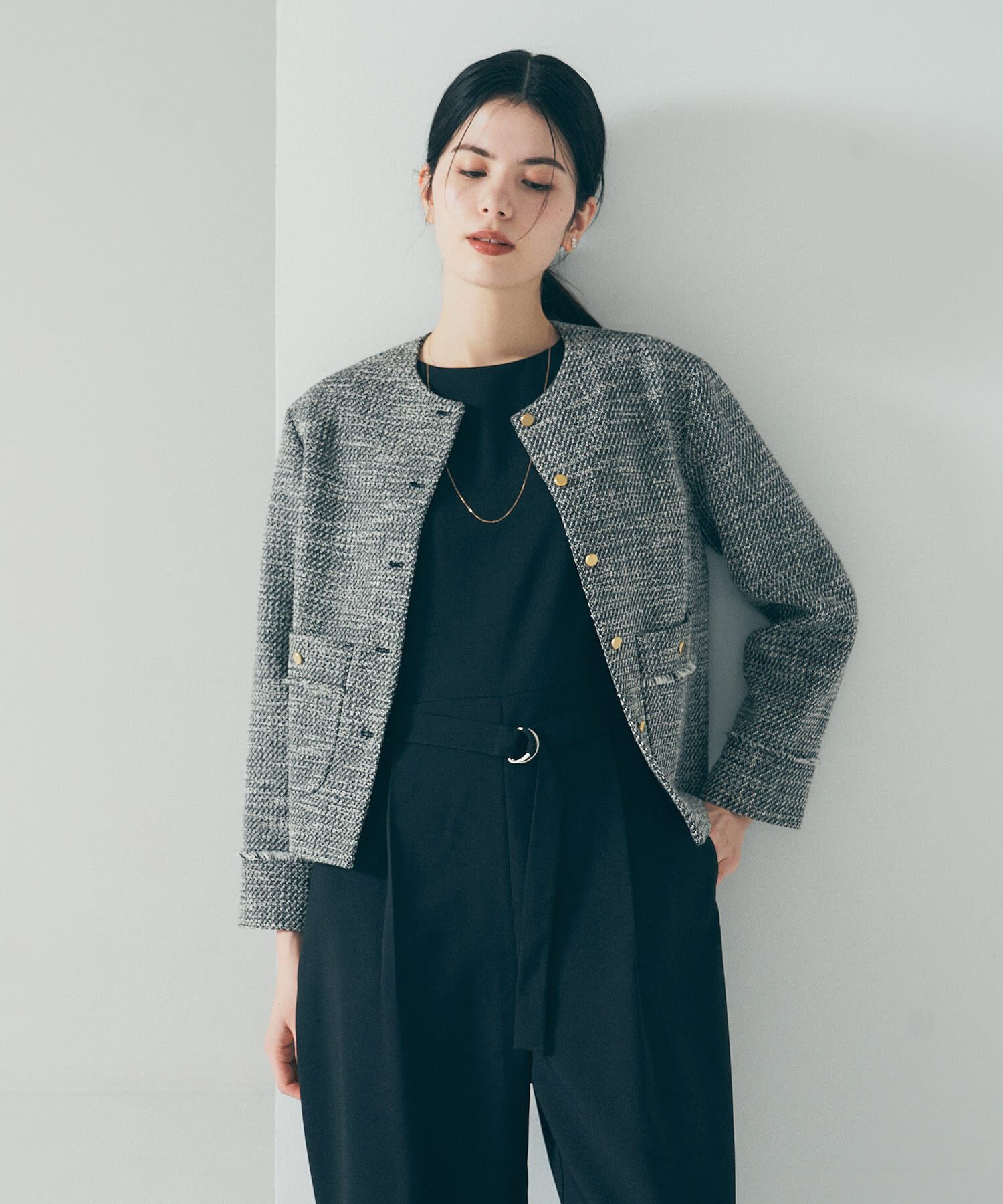 URBAN RESEARCH「ツイードノーカラージャケット」|ノーカラージャケット|