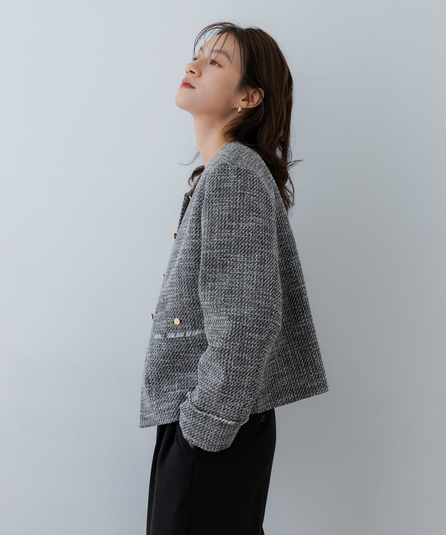 URBAN RESEARCH「ツイードノーカラージャケット」|ノーカラージャケット|