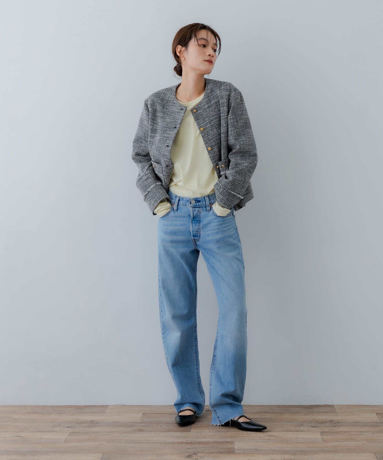 URBAN RESEARCH「ツイードノーカラージャケット」|ノーカラージャケット|