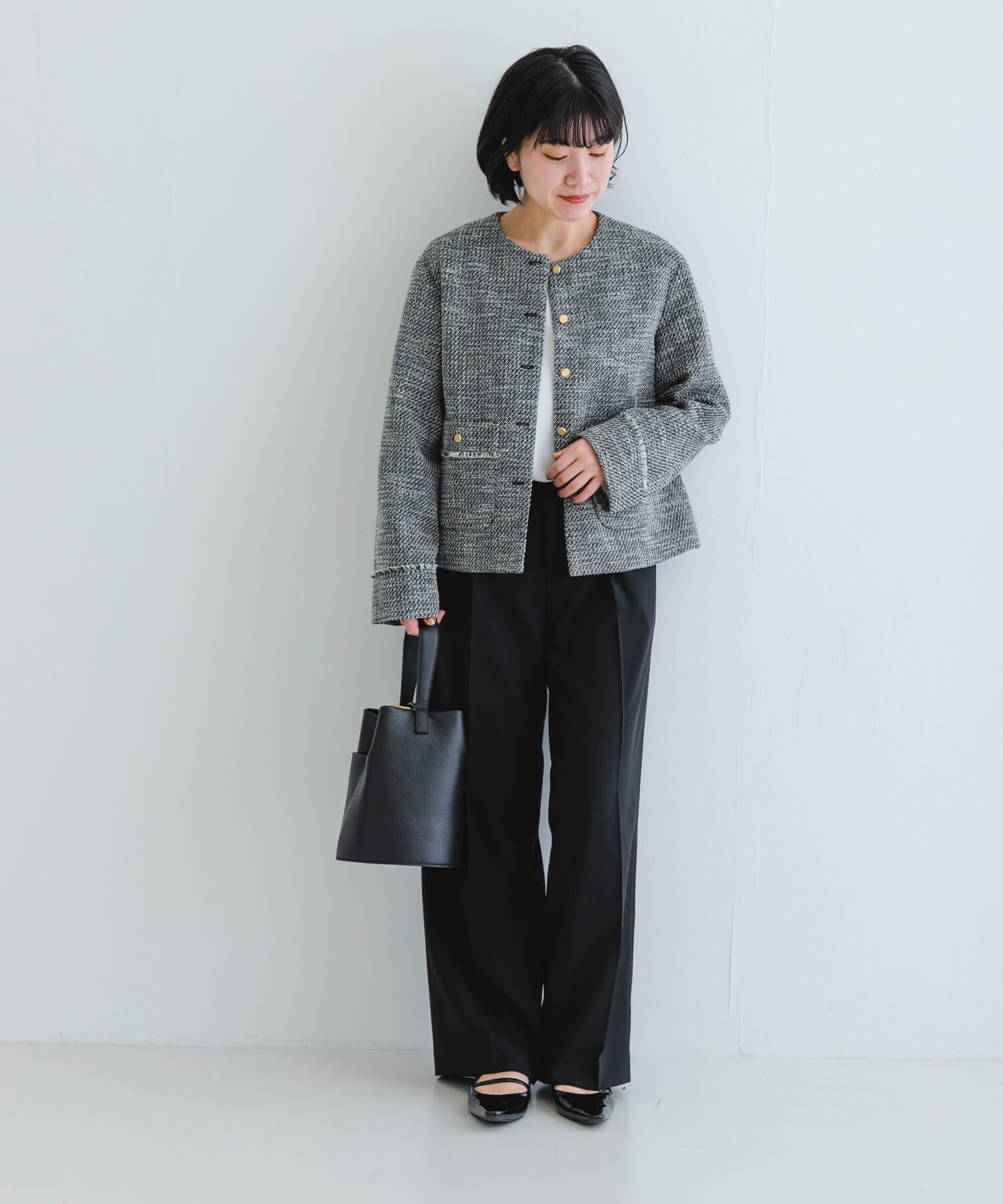 URBAN RESEARCH「ツイードノーカラージャケット」|ノーカラージャケット|