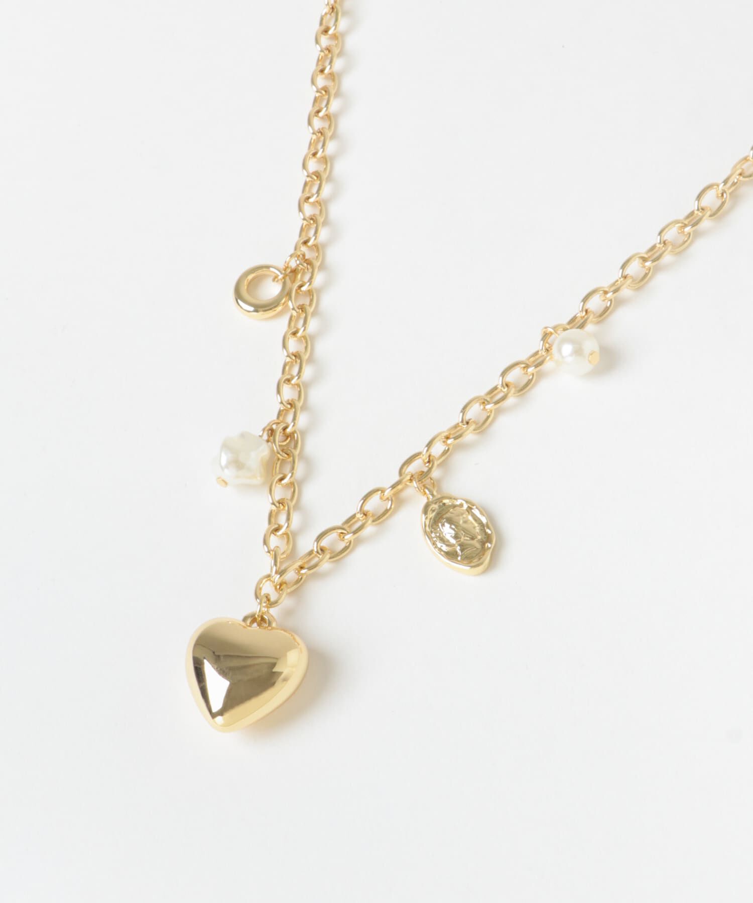 SMELLY「プックリハートチャームネックレス」|ネックレス|