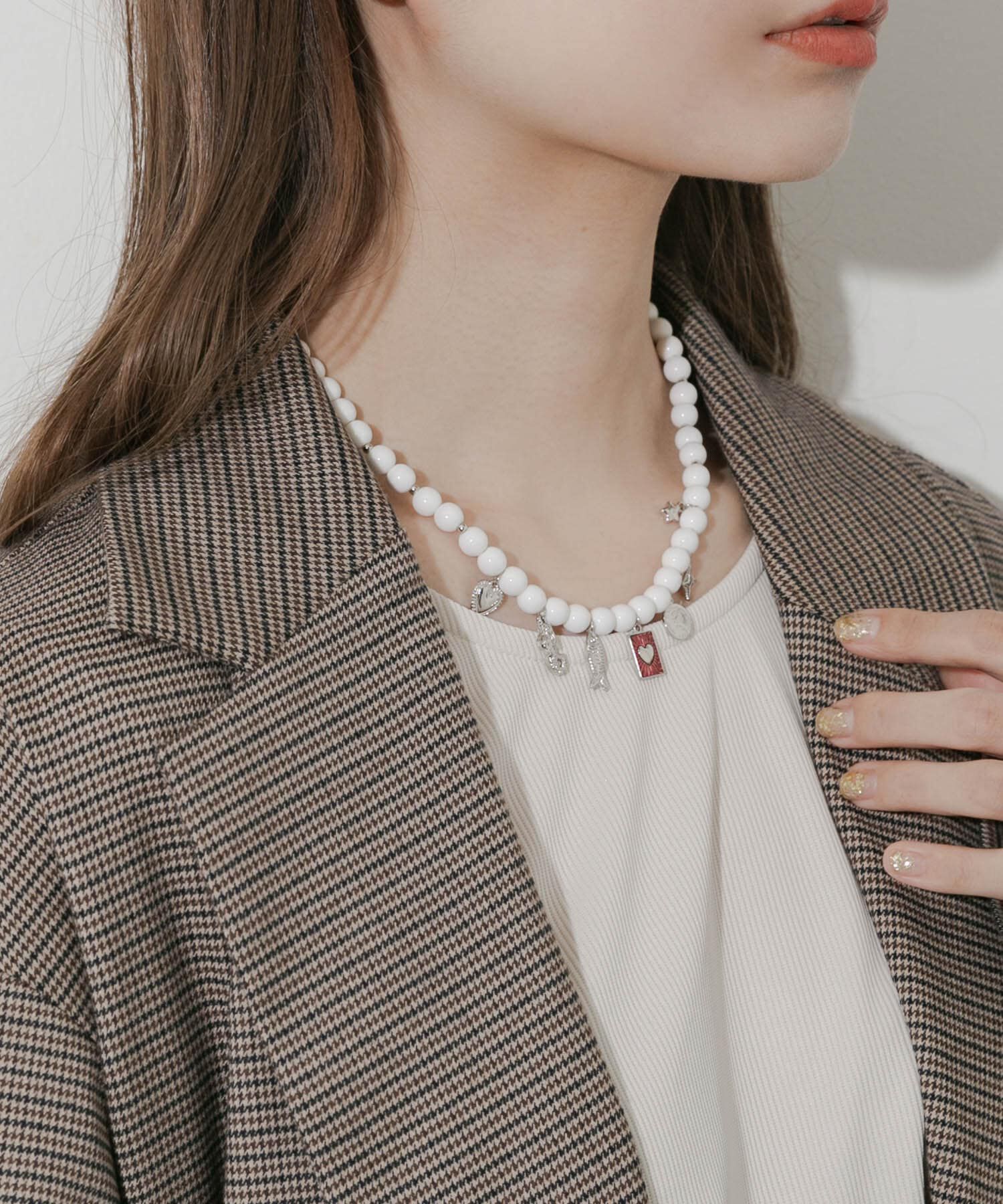 SMELLY「ミックスチャームビーズマンテルネックレス」|ネックレス|