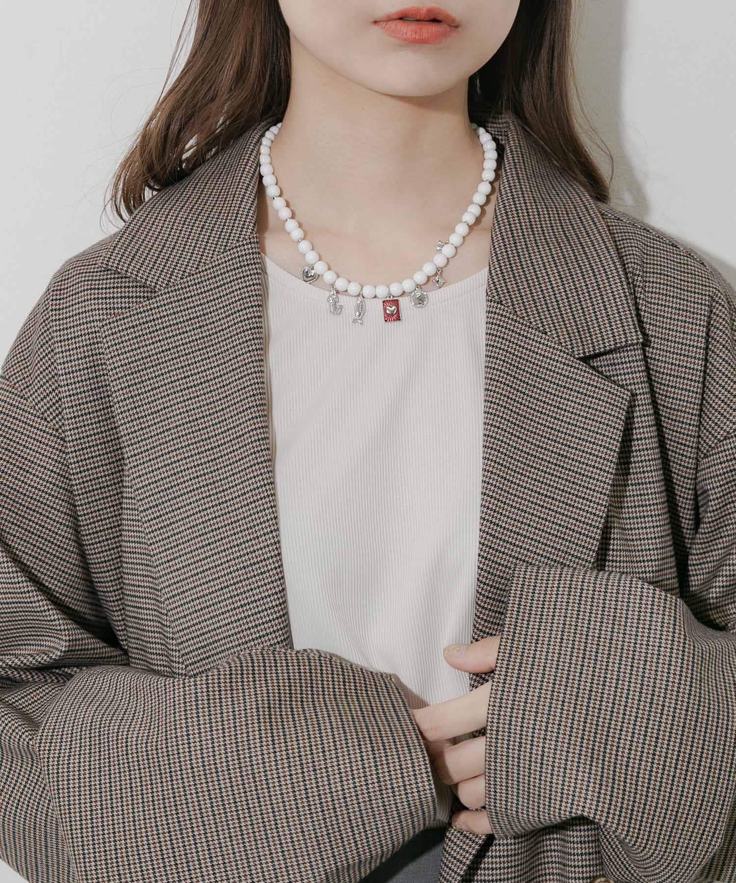 SMELLY「ミックスチャームビーズマンテルネックレス」|ネックレス|