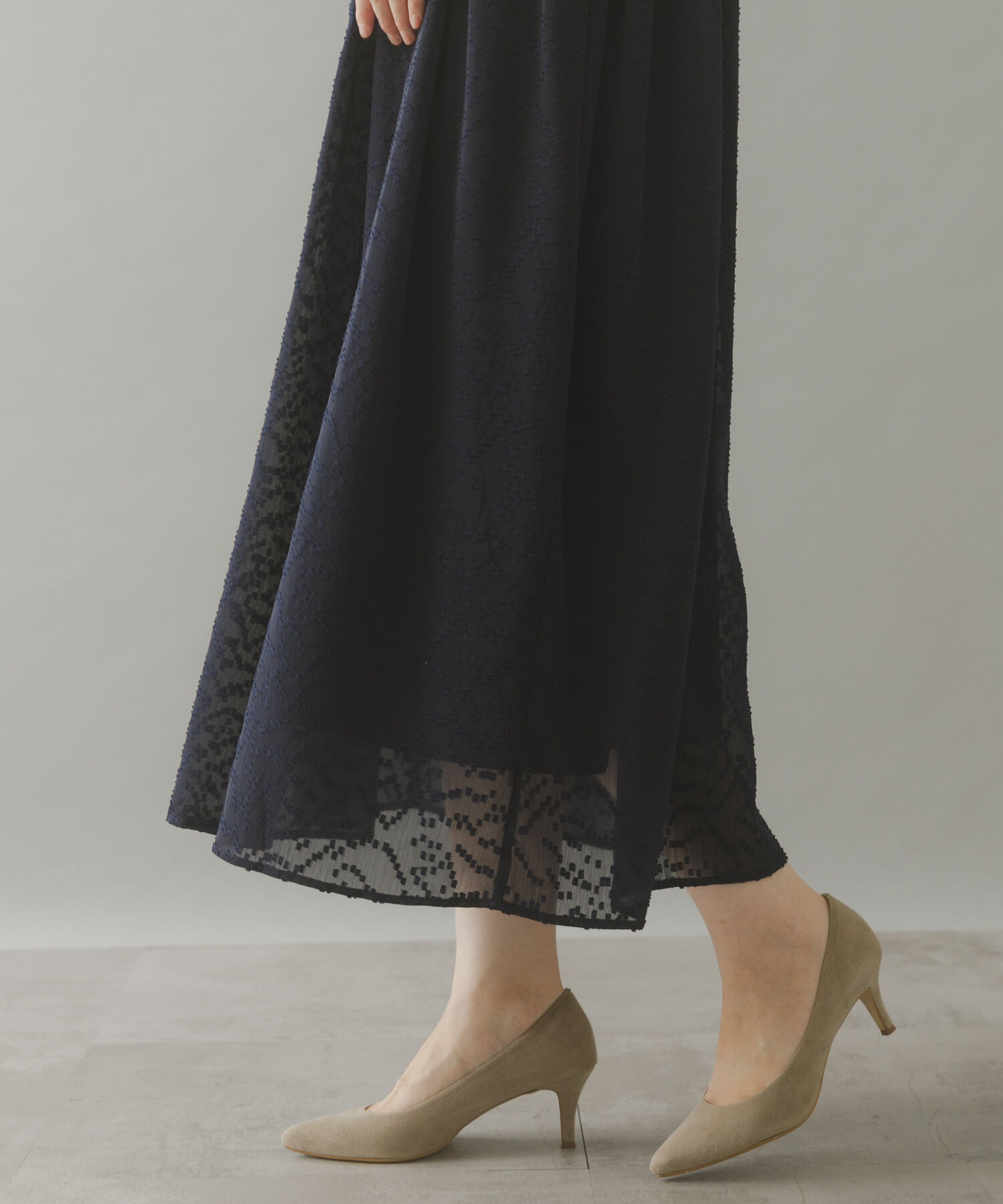 URBAN RESEARCH ROSSO「ジャガードギャザーパフドレス」|ワンピース|