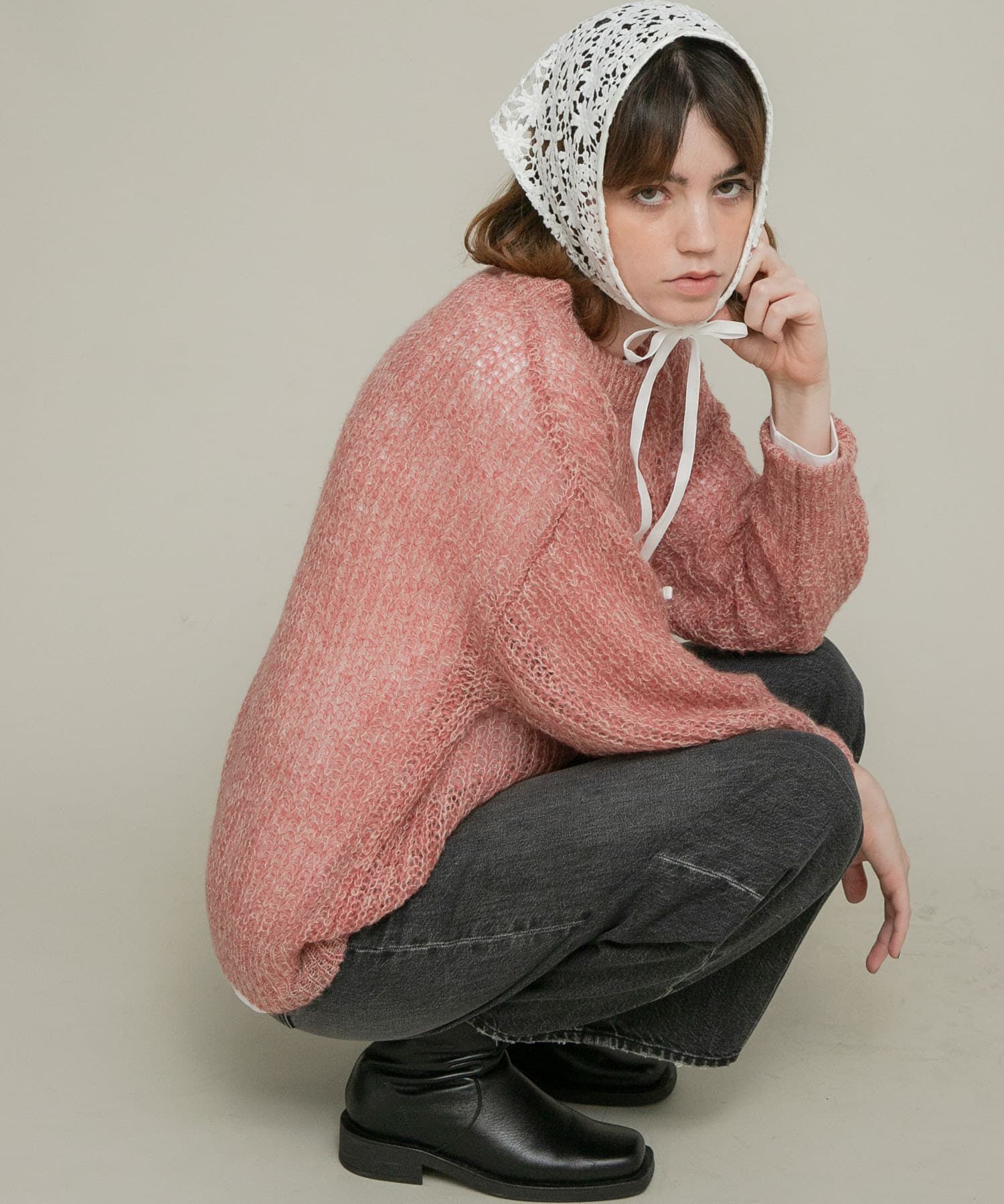 Sonny Label 「『WEB/一部店舗限定』ヘアリーローゲージニット」|ニット・セーター|レッド系その他