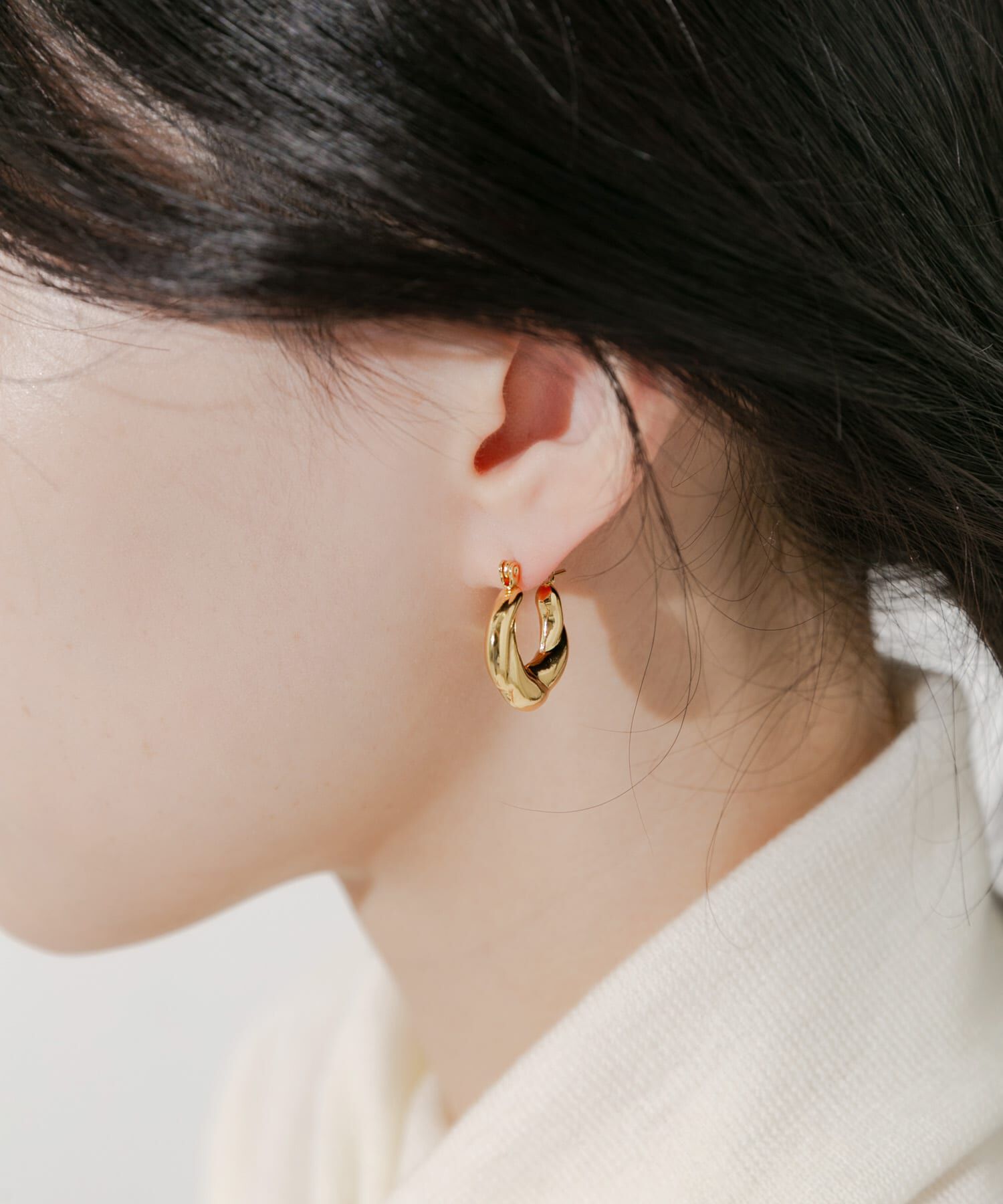 SMELLY「ステンレスデザインフープピアス」|ピアス|