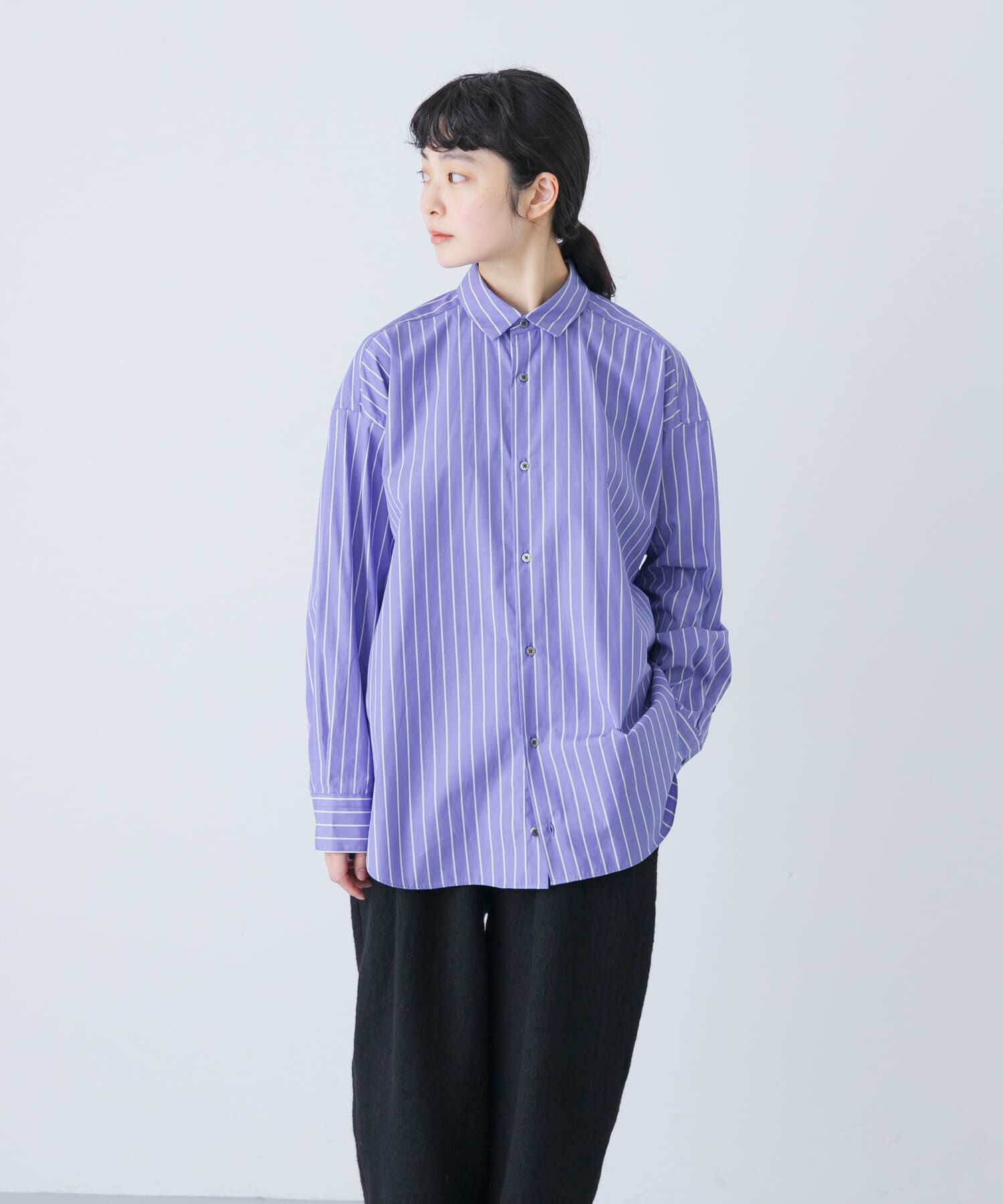 かぐれ「コットンストライプレギュラーシャツ」|シャツ・ブラウス|