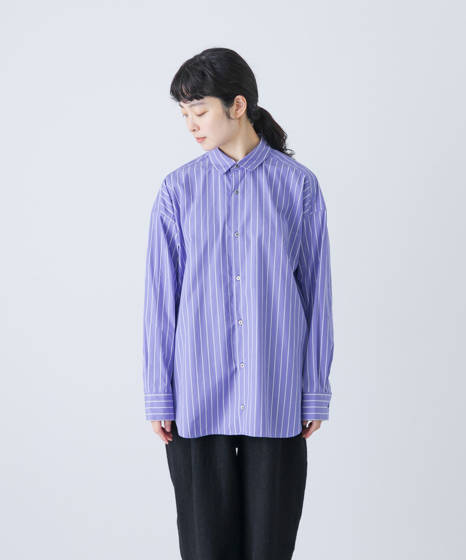 かぐれ「コットンストライプレギュラーシャツ」|シャツ・ブラウス|