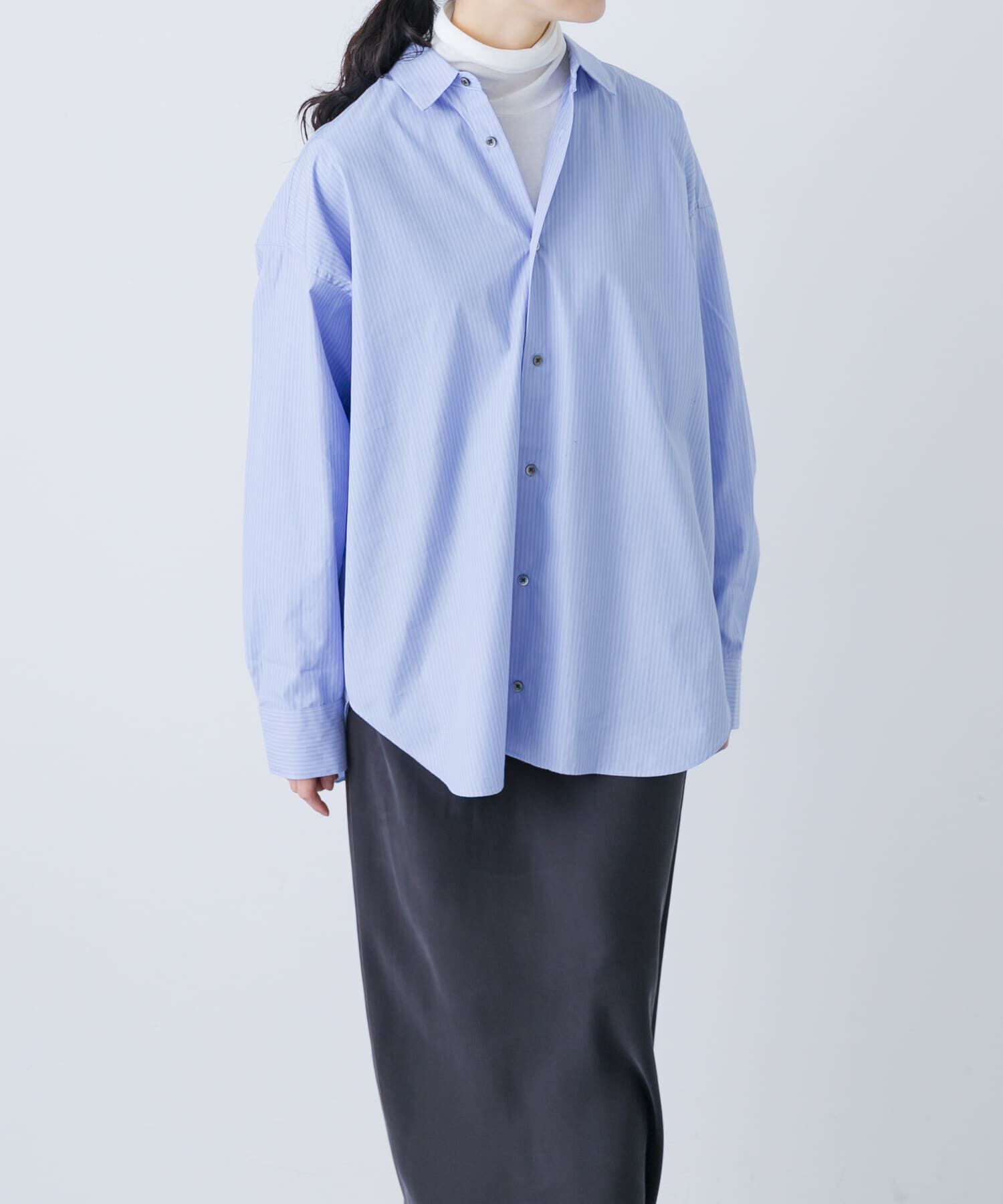 かぐれ「コットンストライプレギュラーシャツ」|シャツ・ブラウス|