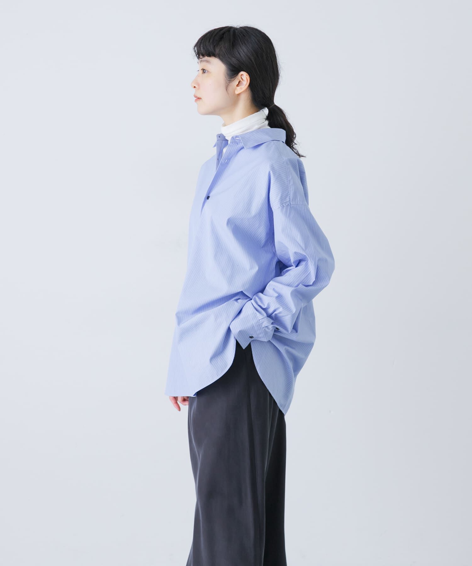 かぐれ「コットンストライプレギュラーシャツ」|シャツ・ブラウス|