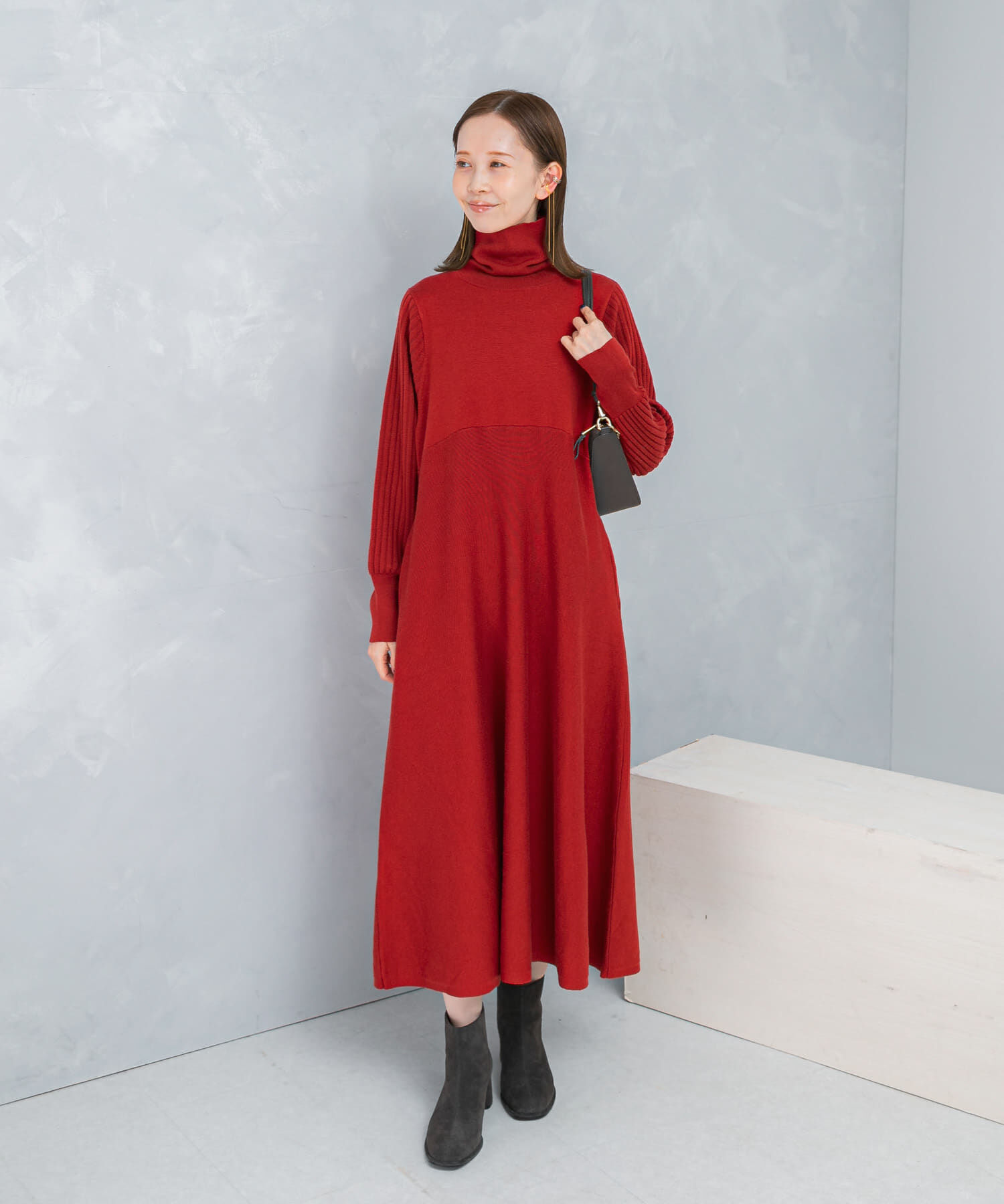 URBAN RESEARCH ROSSO「『WEB限定』『再入荷予定』タートルネックデザインスリーブワンピース」|ワンピース|