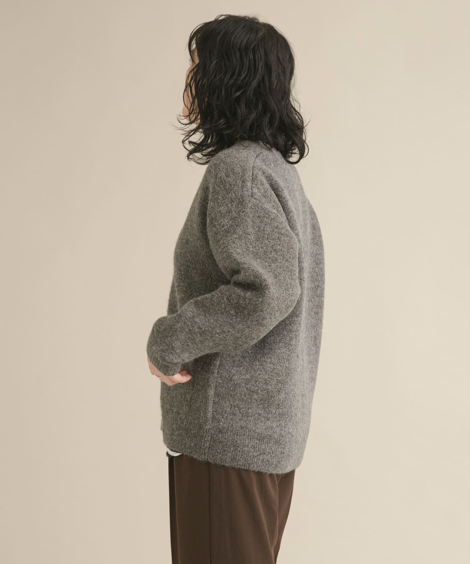 URBAN RESEARCH DOORS「『WEB/一部店舗限定』ダブルフェイスVネックカーディガン」|カーディガン|