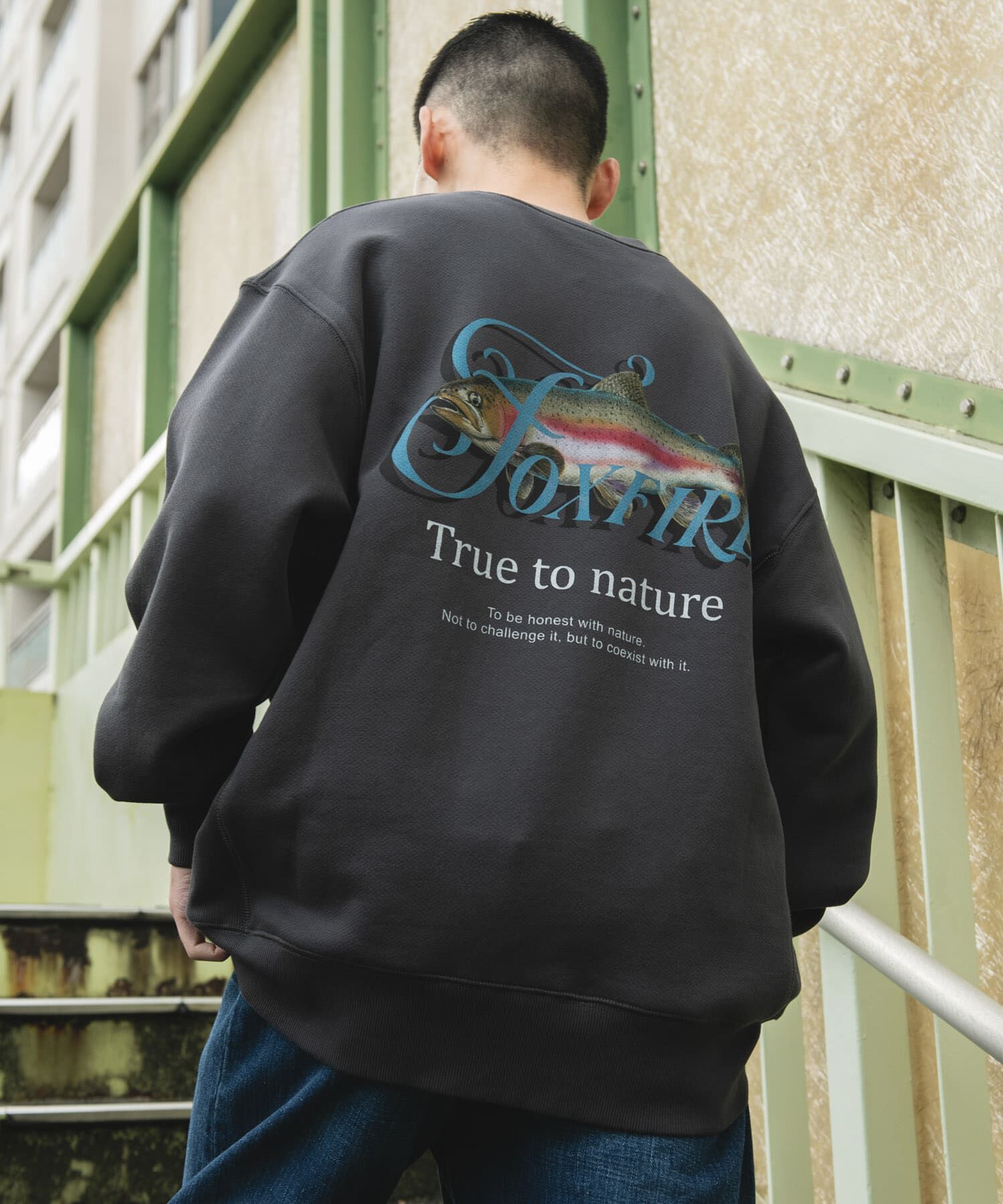 URBAN RESEARCH DOORS「FOXFIRE プリントスウェット」|スウェット・ジャージ|ブラック系その他